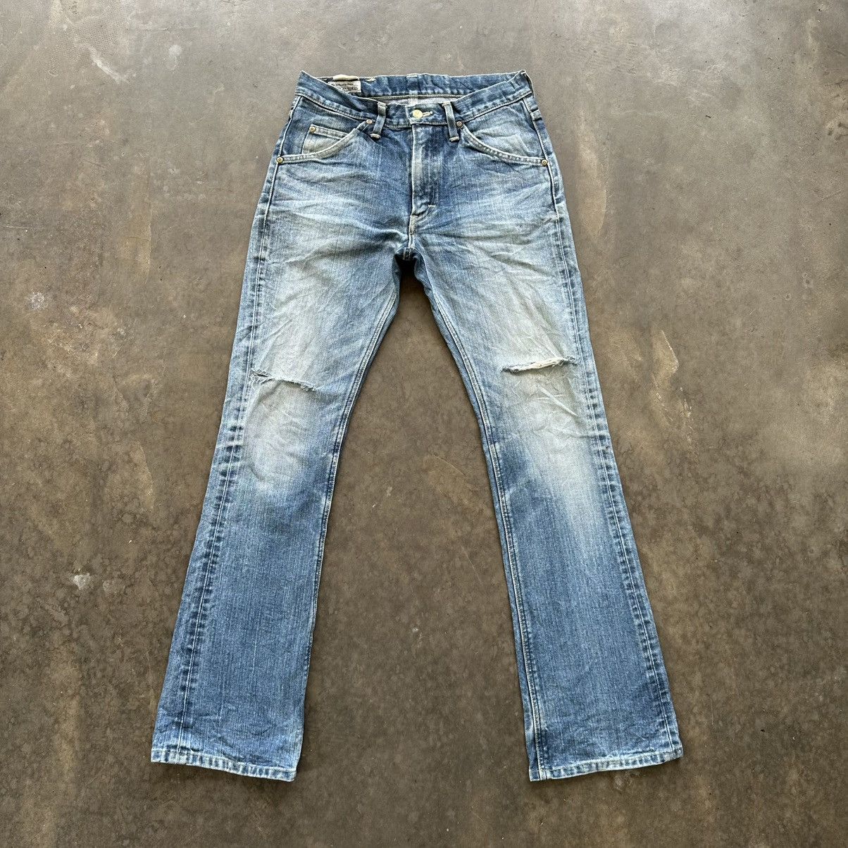 Japanese Brand Vintage LEE Rider FLARE Bootcut Distressed Denim Jean Pant Size US 29 - 1 Thumbnail