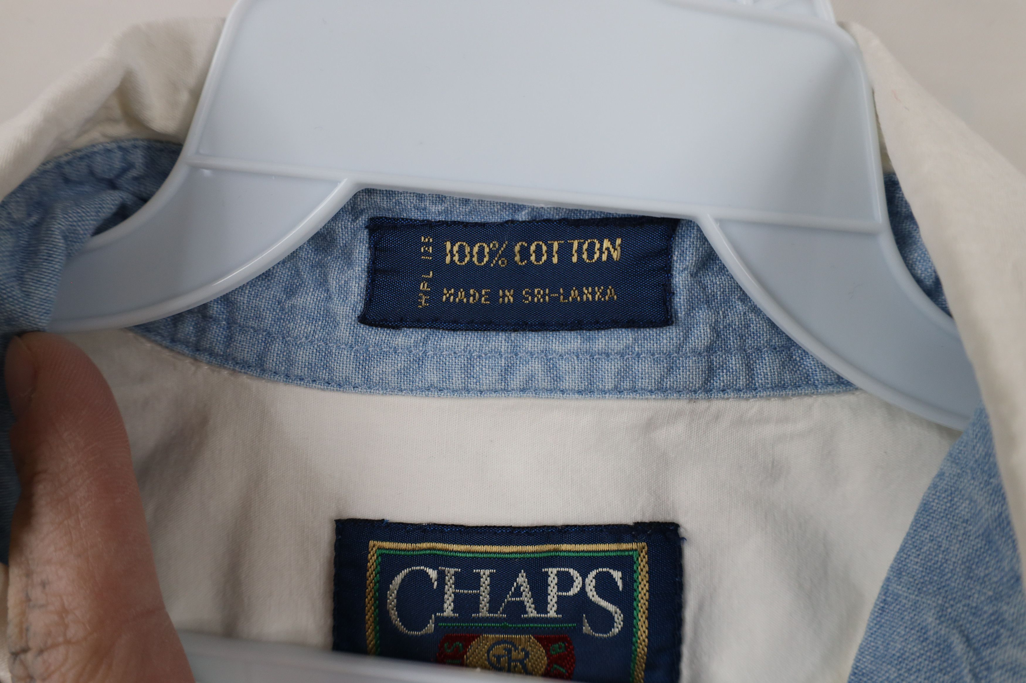Ralph Lauren × Vintage Vintage 90s Chaps Ralph Lauren Short Sleeve Button Shirt Size US L / EU 52-54 / 3 - 10 Thumbnail