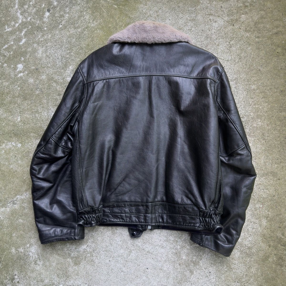 Vintage 40s 50s Leather Horsehide Shearling Jacket ERD Grunge Size US L / EU 52-54 / 3 - 3 Thumbnail