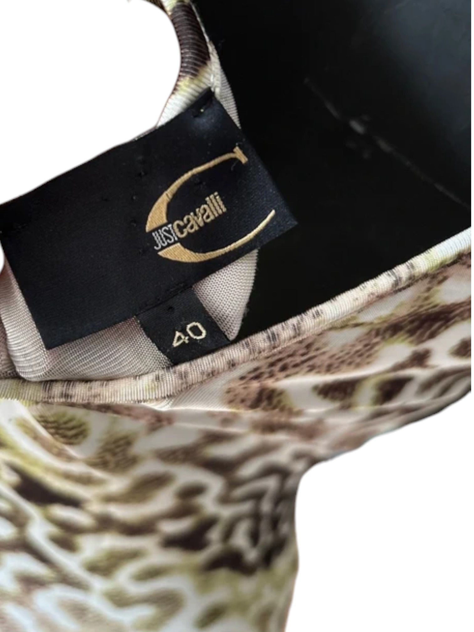 Just Cavalli Just Cavalli Ruched Ring-Front Animal Print Dress c.2000s Size S / US 4 / IT 40 - 3 Thumbnail