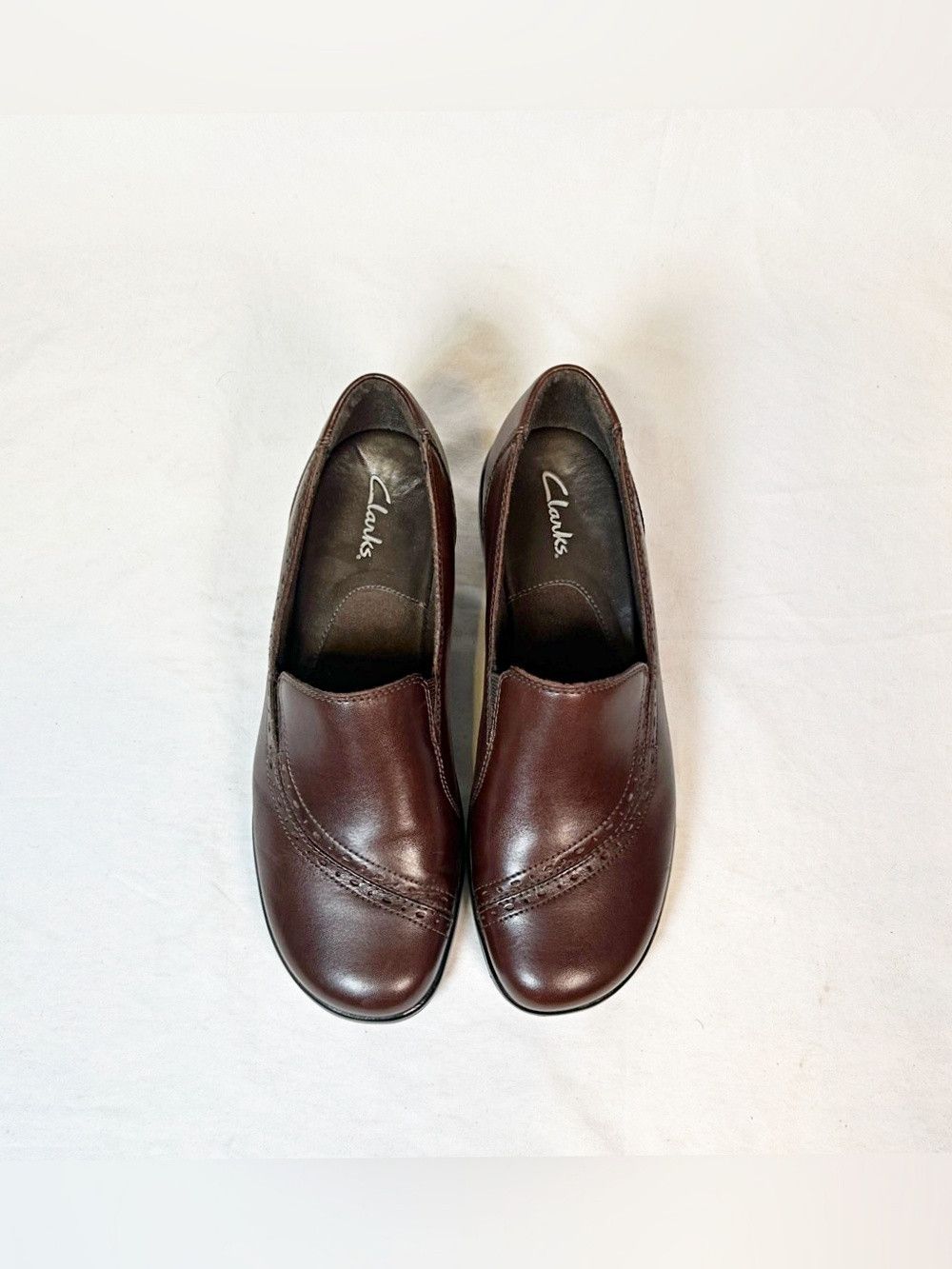 Clarks Clarks Womens Brown Leather Slip-on Loafers~8~ Size US 8 / IT 38 - 3 Thumbnail