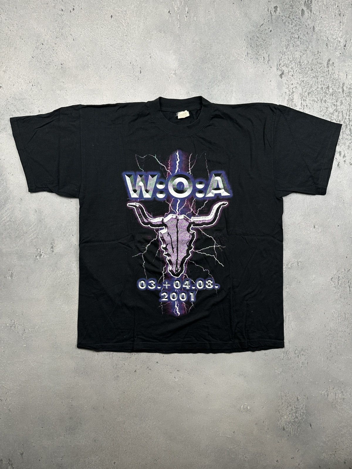 Vintage Vintage Wacken Open Air 2001 Lightning Skull Metal T Shirt Size US XL / EU 56 / 4 - 1 Thumbnail