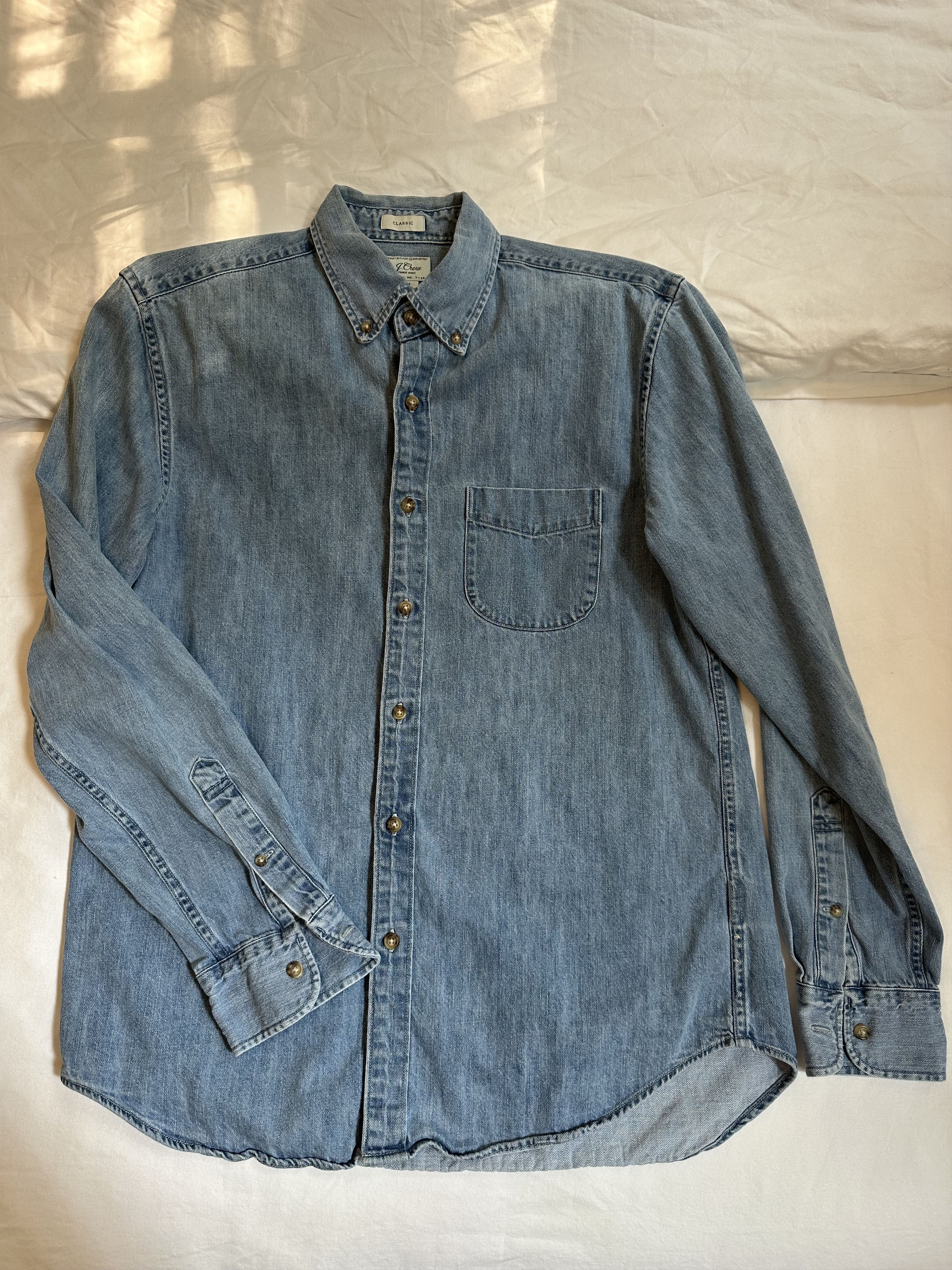 J.Crew Cotton blue denim button down Size US M / EU 48-50 / 2 - 1 Thumbnail