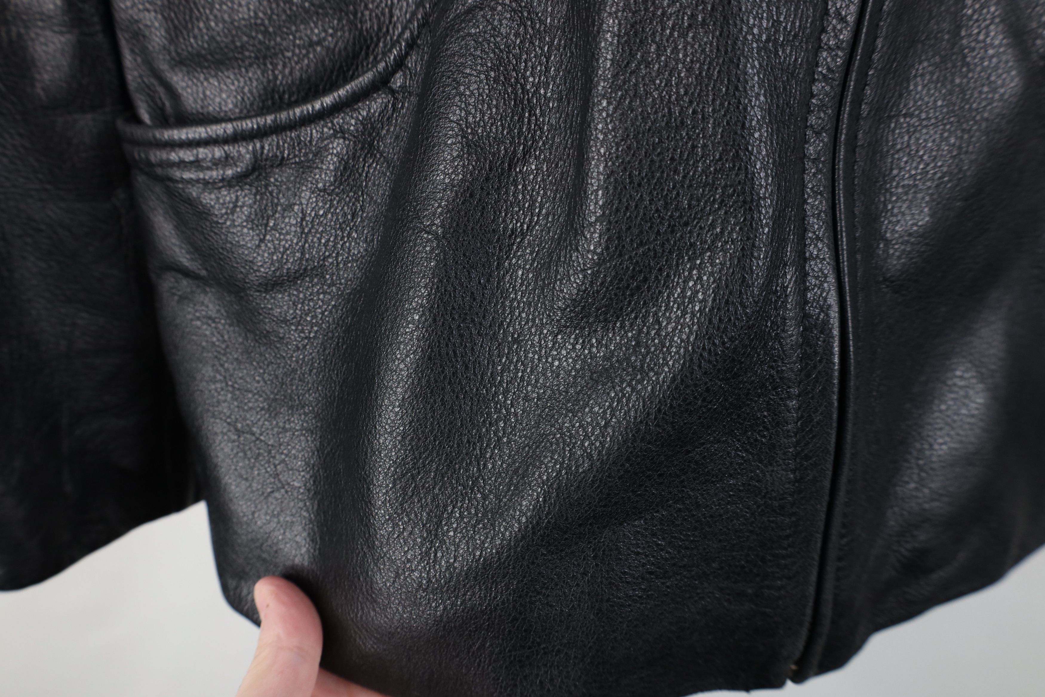 Vintage Vintage 90s Streetwear Leather Full Zip Collared Jacket Size M / US 6-8 / IT 42-44 - 6 Thumbnail