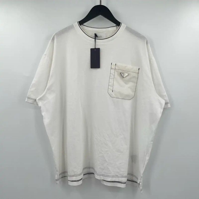 Prada Prada Summer Men's White Cotton T-Shirt Size US M / EU 48-50 / 2 - 1 Thumbnail
