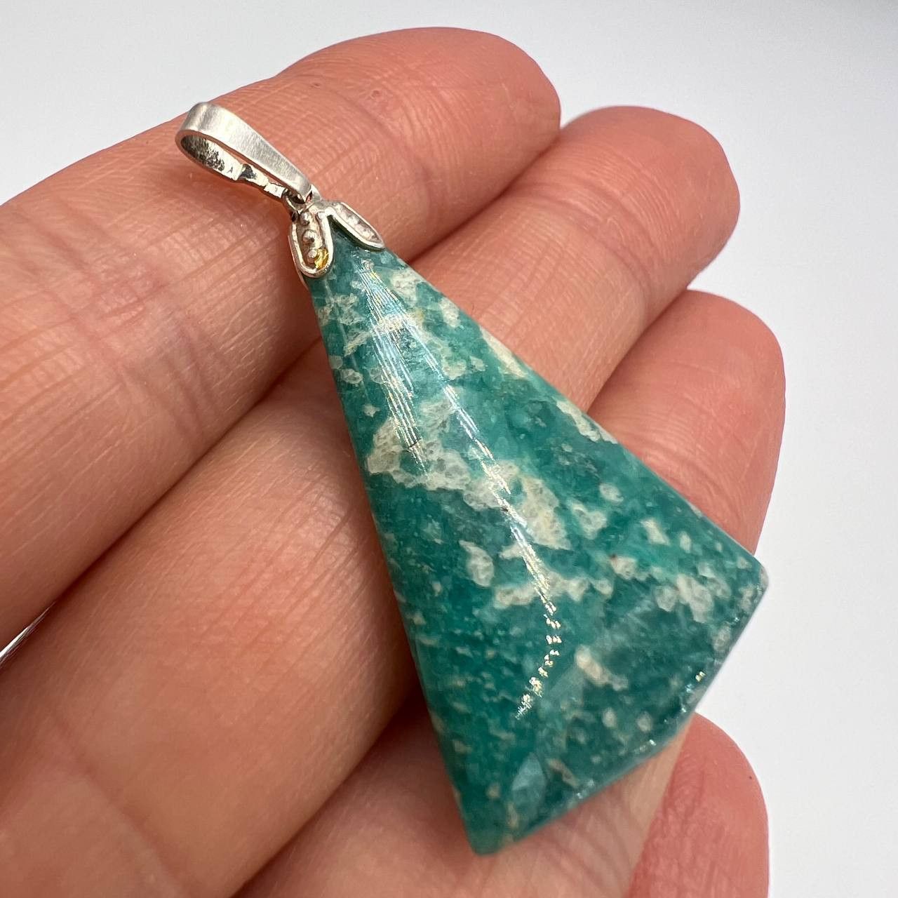 Vintage Vintage Pendant Sterling Silver 925 Amazonite Gemstone Size ONE SIZE - 4 Thumbnail