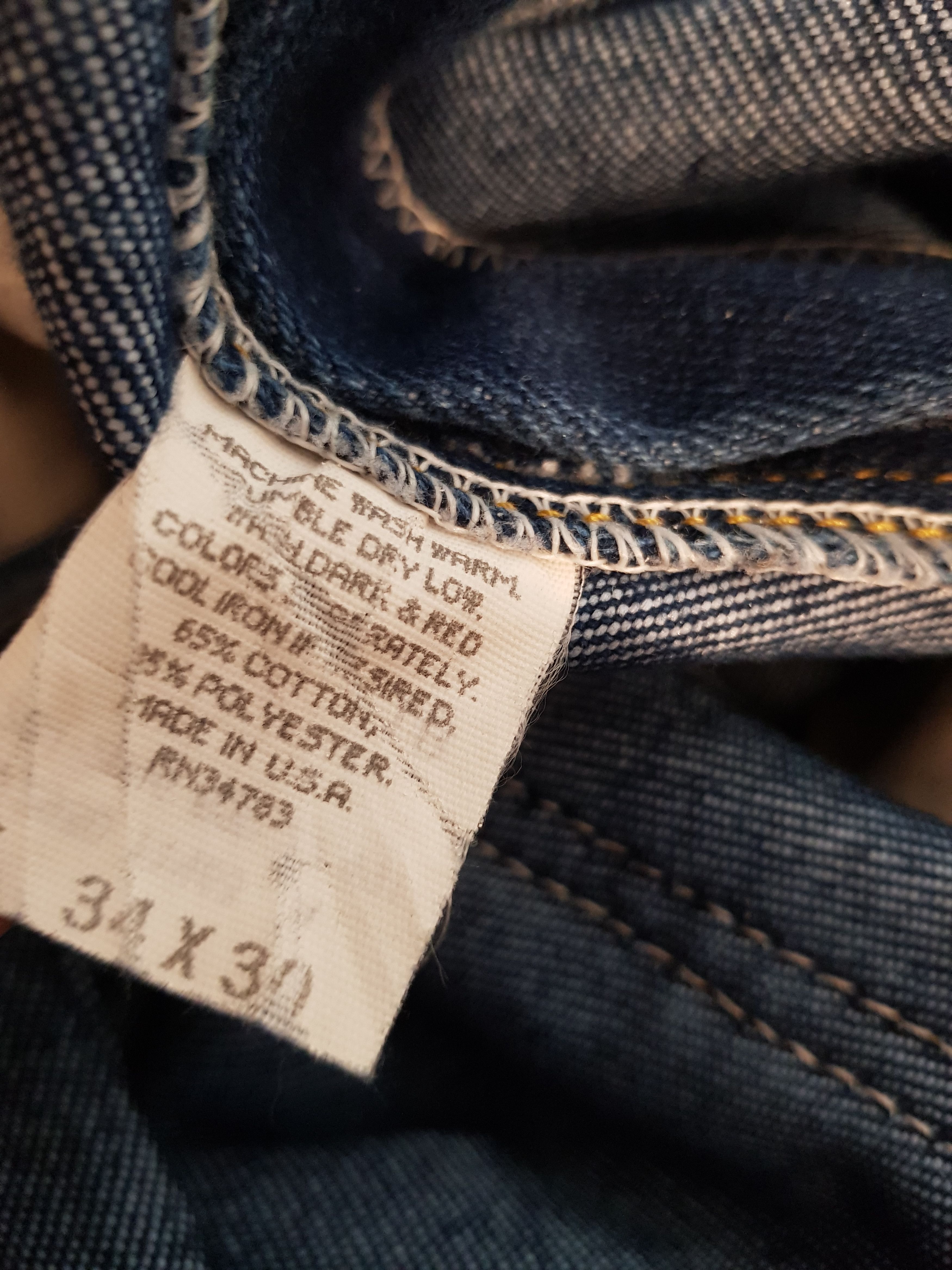 Lee Lee Vintage 80s Made in USA Dark Wash Jeans 34x30 Size US 34 / EU 50 - 11 Thumbnail