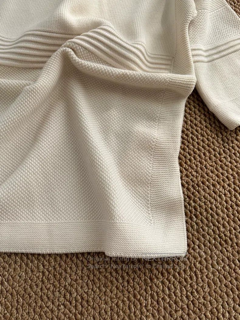 Hermes Hermes Wool Mulberry Silk Short-Sleeve Knit Top, Beige Size XS / US 0-2 / IT 36-38 - 3 Thumbnail
