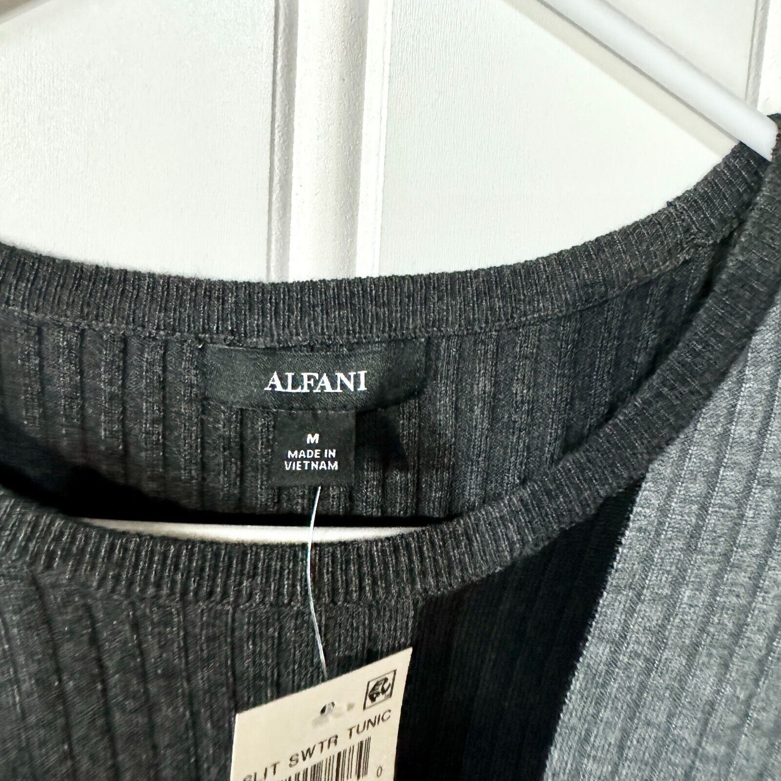 Alfani Alfani Dress Size M Black Grey Long Sleeve Crewneck Sweater Size M / US 6-8 / IT 42-44 - 2 Thumbnail