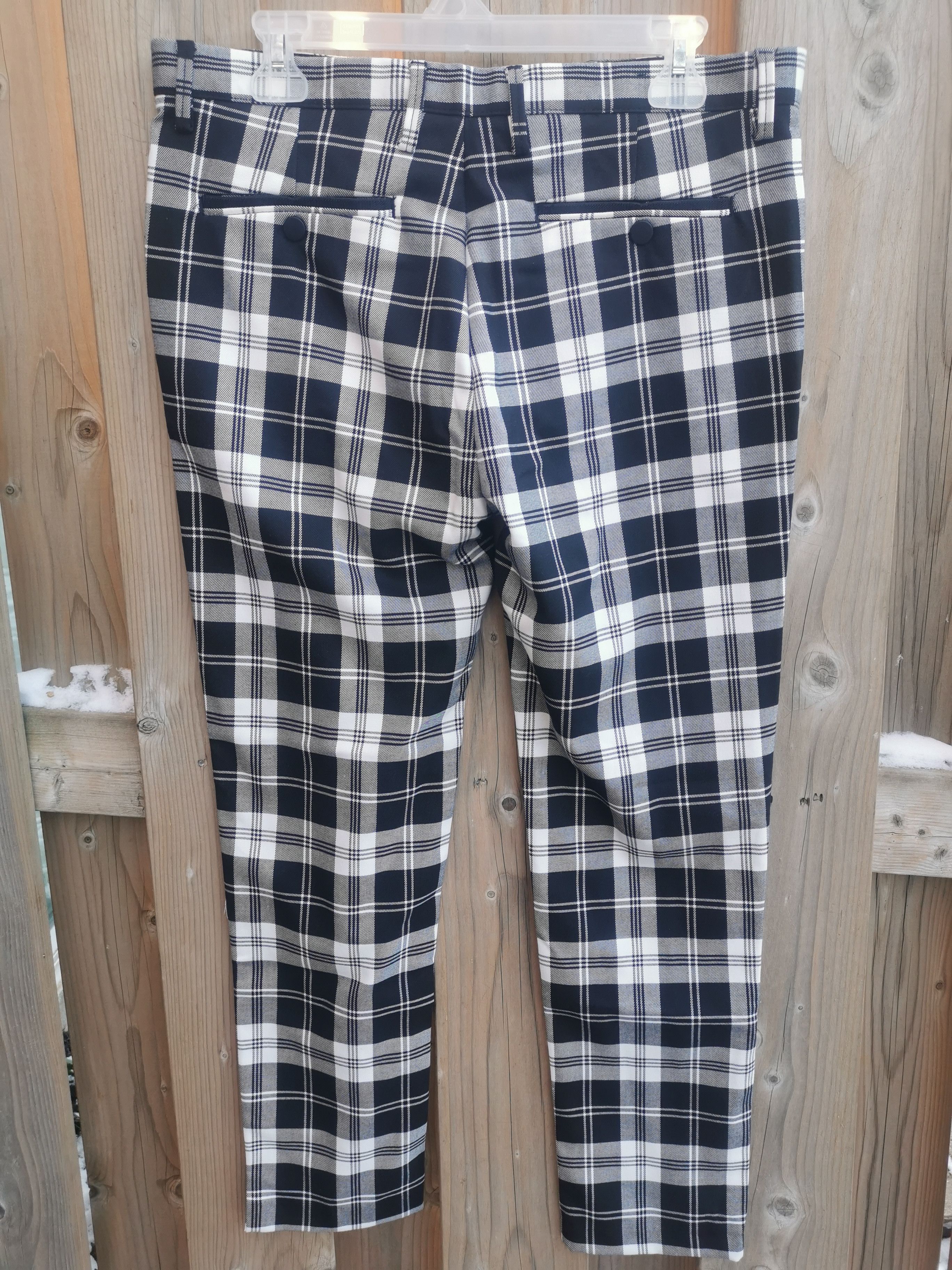 Zara Grey/gray plaid pants/trousers Size US 31 - 2 Thumbnail