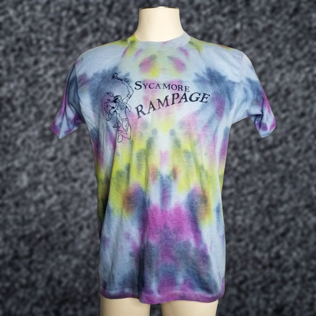 Vintage Vintage Mens XL Sycamore Rampage Native Tie Dye American T Shirt Single Stitch Size US XL / EU 56 / 4 - 1 Thumbnail