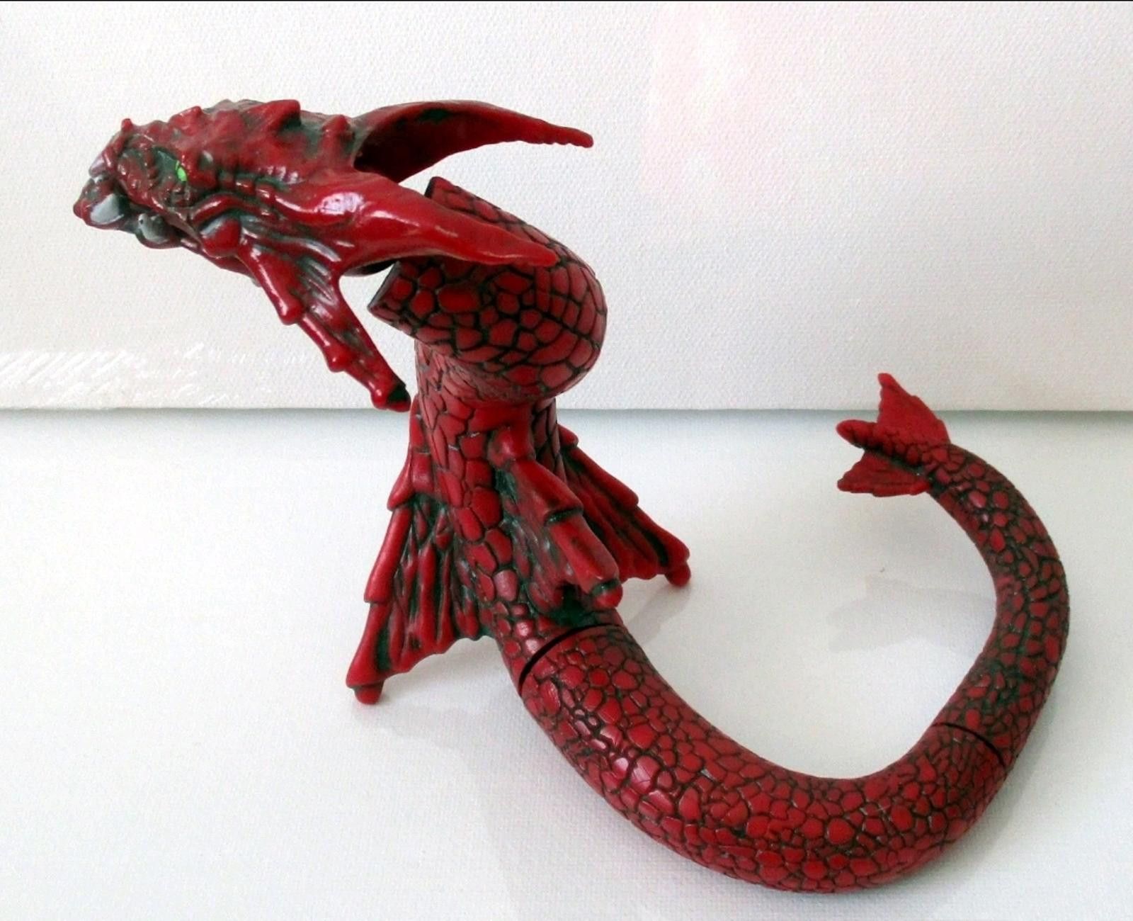 Designer Vtg Poseable 12" Red Cast Resin Dragon Serpent Figurine Size ONE SIZE - 7 Thumbnail