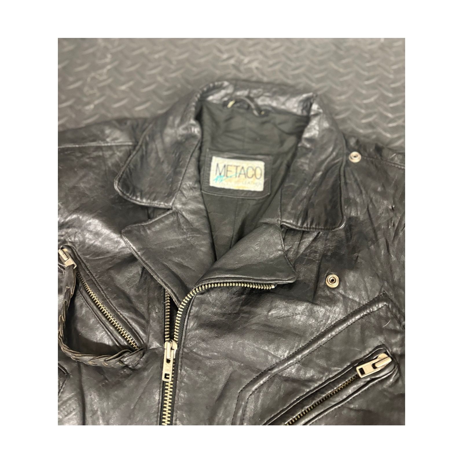 Vintage 1980's Vintage Original METACO Black Leather Moto Jacket M Size M / US 6-8 / IT 42-44 - 6 Thumbnail