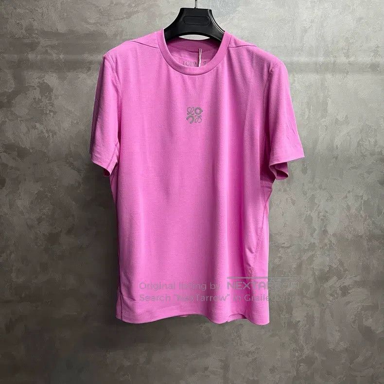 Loewe Loewe Pink Logo Printed Short Sleeve T-Shirt Size M / US 6-8 / IT 42-44 - 1 Thumbnail