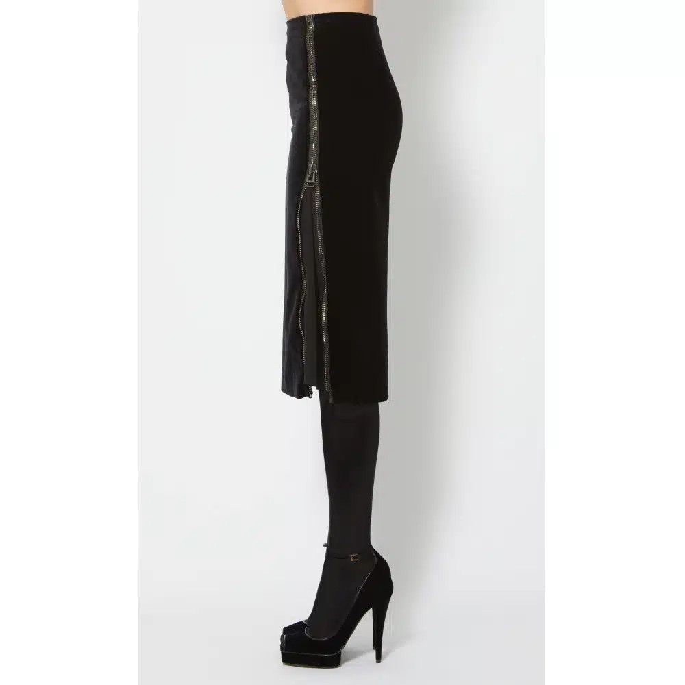Tom Ford o1sndg0825 GC5445 Pencil Velvet Skirt in Black Size 26" / US 2 / IT 38 - 3 Thumbnail