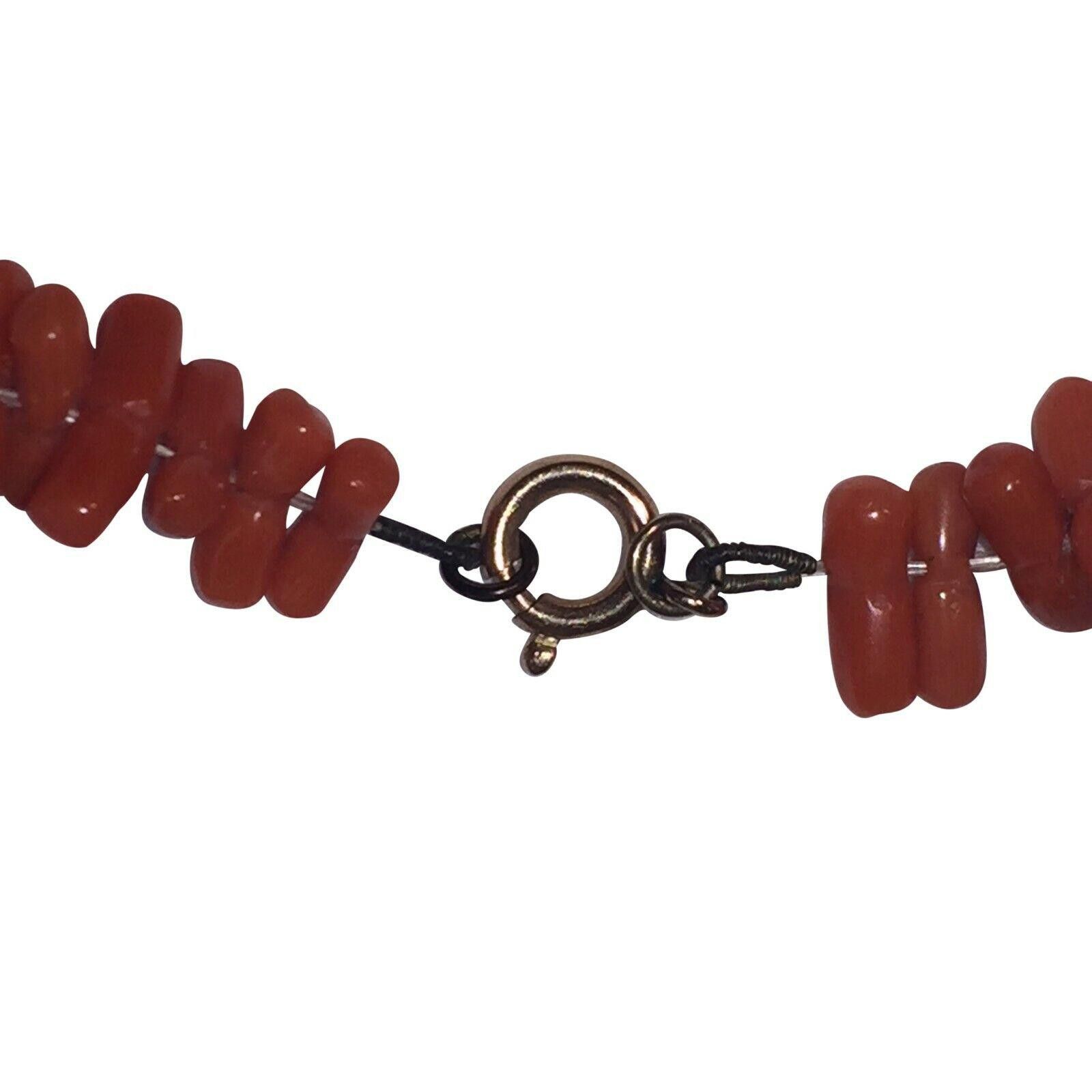 Designer Victorian Hand Carved Red Coral Bead Necklace Size ONE SIZE - 4 Thumbnail