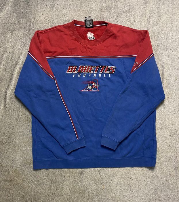 Pre-owned Reebok X Vintage Y2k Reebok Alouettes Football 90's Japan Sweatshirt In Blue