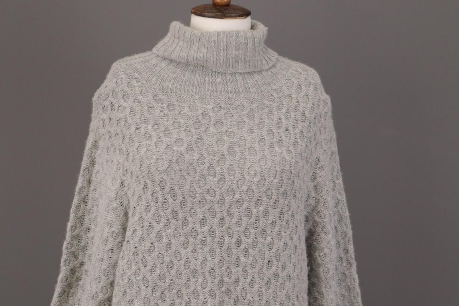 Designer Cop. Copine Madec Pull Gray Linen Sweater Dress Size M Size M / US 6-8 / IT 42-44 - 2 Thumbnail
