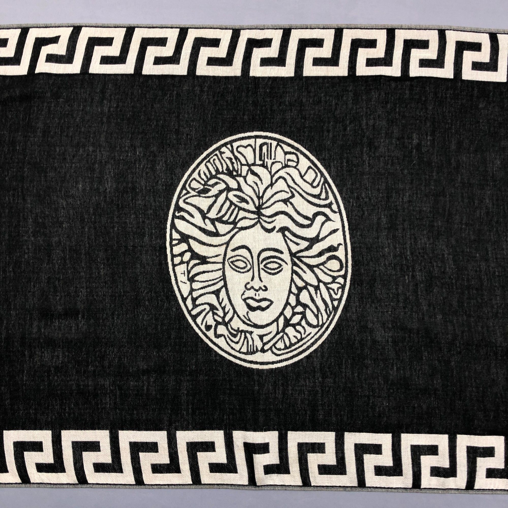 Japanese Brand Vintage Medusa Face Scarf Long Shawl Stoles Wool Scarves. Size ONE SIZE - 1 Thumbnail