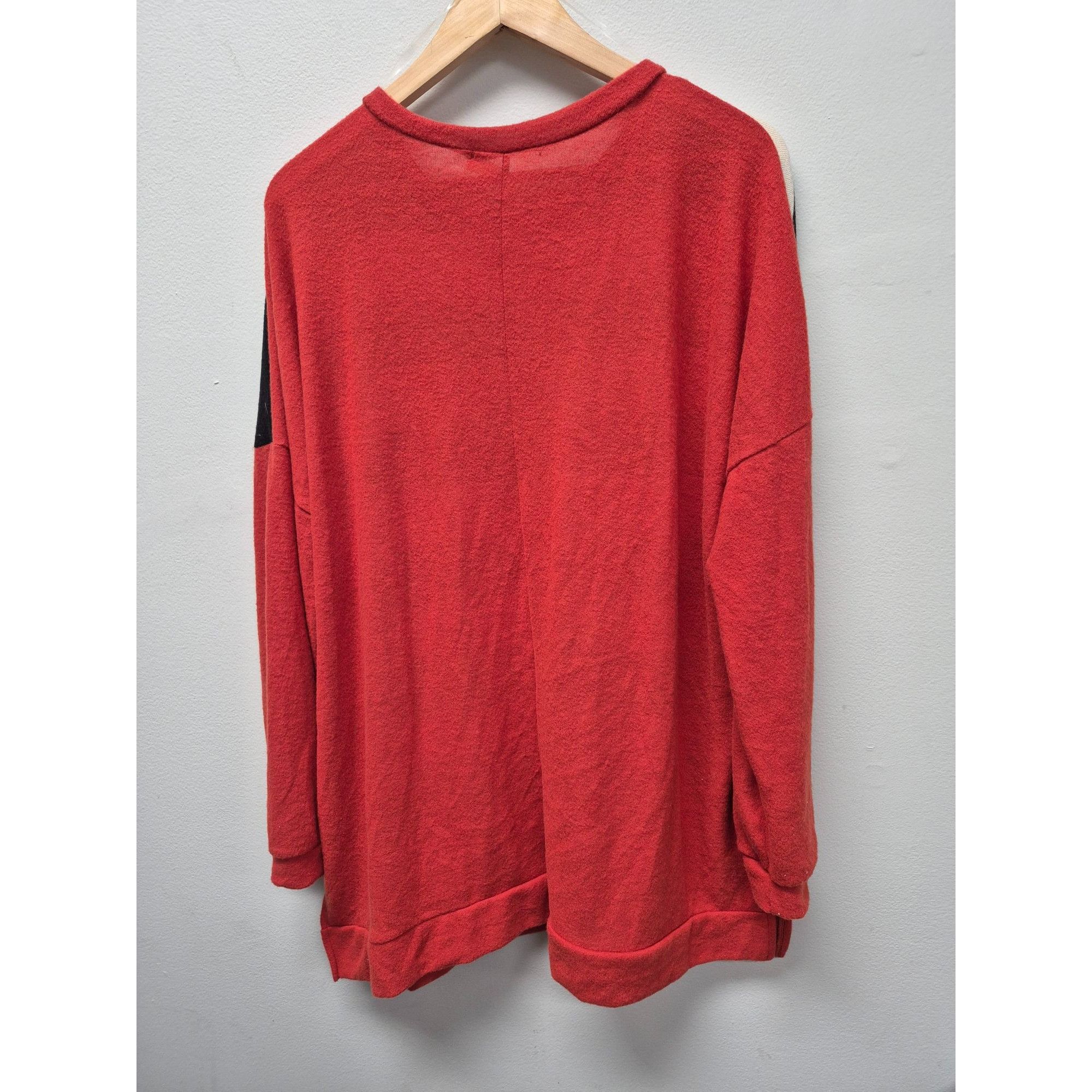 Other Jade By Jane Striped Long Sleeve Tunic Top 1XL Red & Black W Size XL / US 12-14 / IT 48-50 - 4 Thumbnail