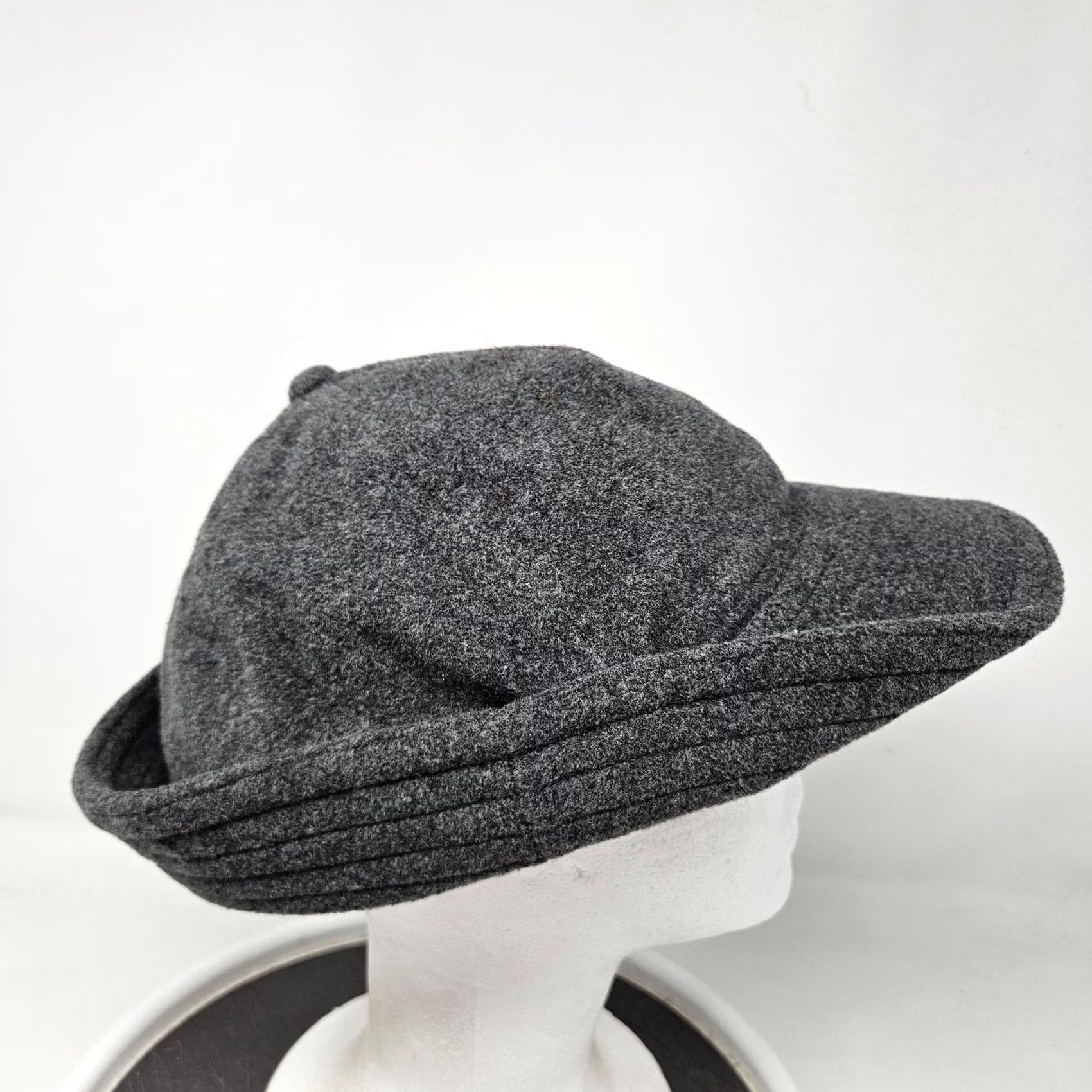 Vintage L.L. Bean Hat Trapper XS? No — but XL Gray Wool Thinsulate Ear Flap Lined Men Size ONE SIZE - 3 Thumbnail
