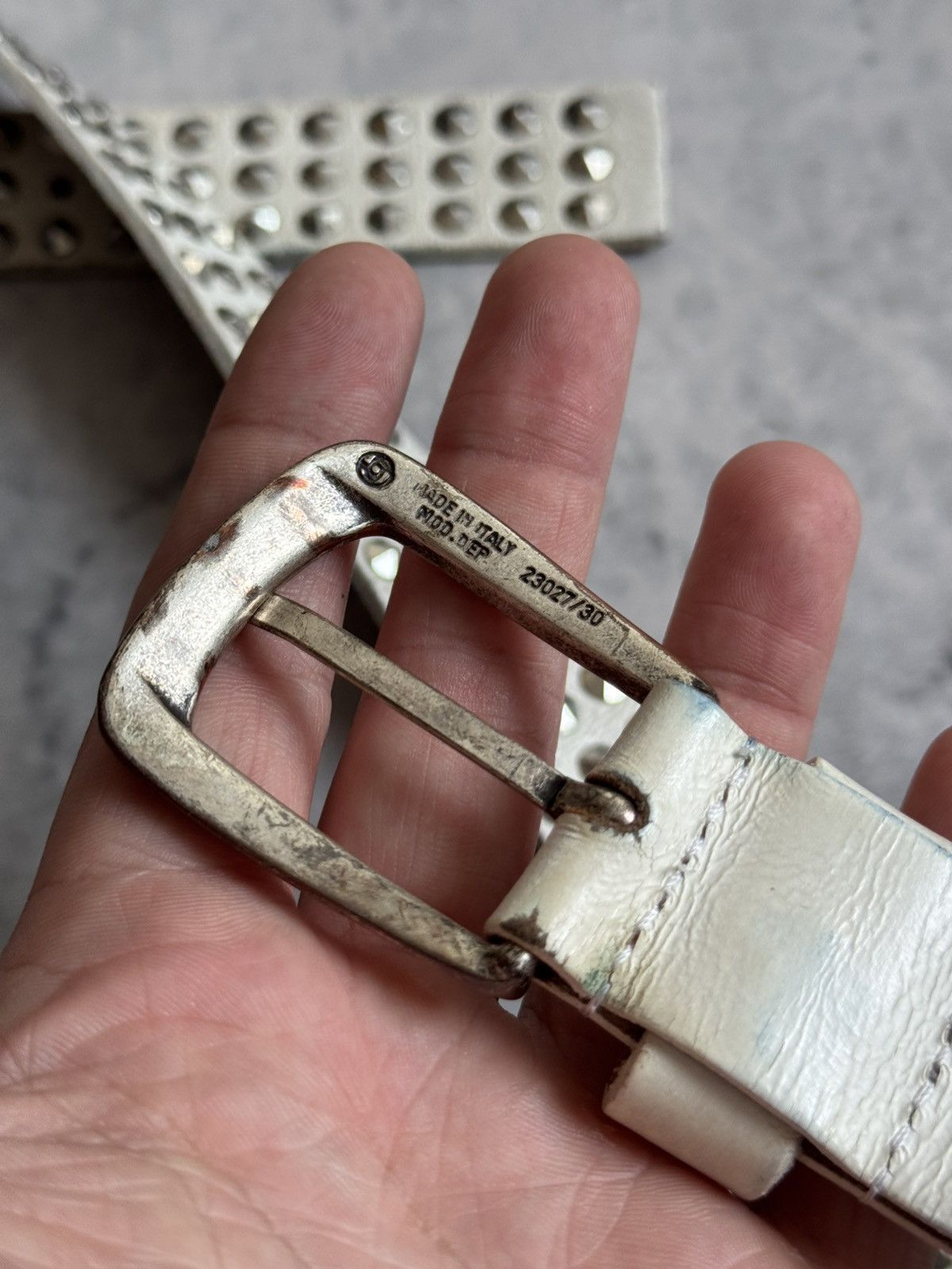 Vintage 00s Avant Garde stones Y2K Japanese style unisex leater belt Size ONE SIZE - 7 Thumbnail