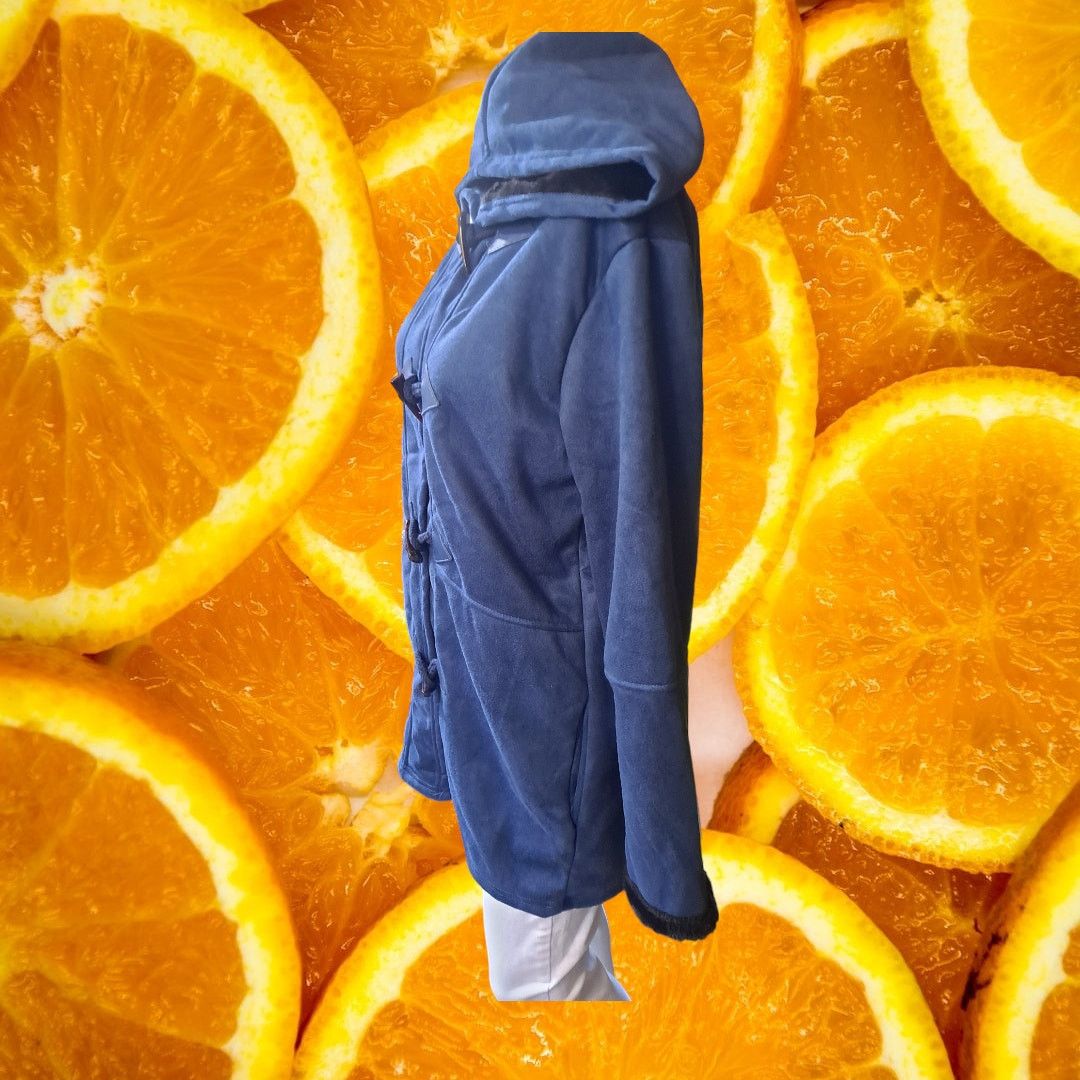 Other Fleece Lined Blue Hooded Lightweight Hook and Loop Coat Size M / US 6-8 / IT 42-44 - 8 Thumbnail