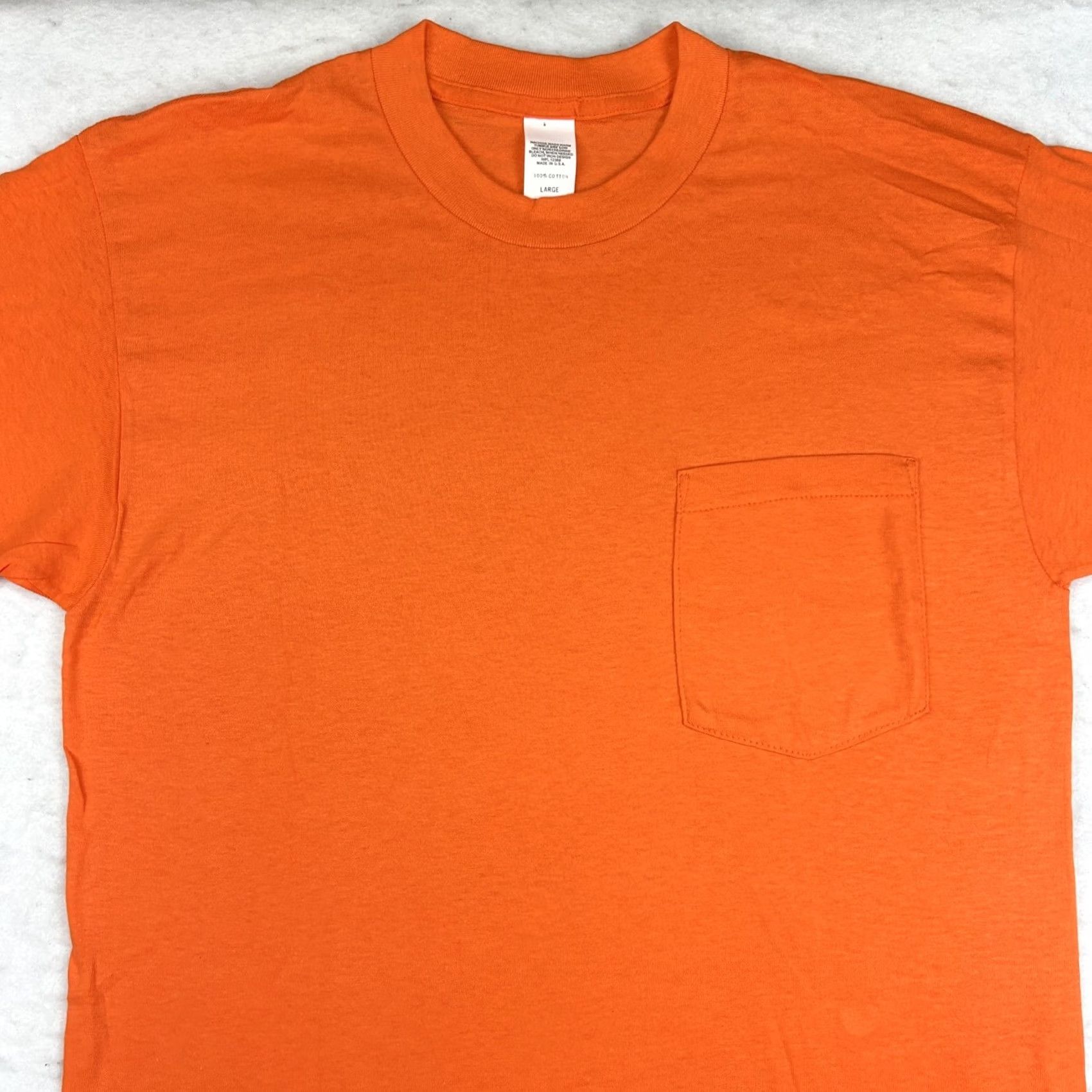 Vintage VINTAGE BLANK ORANGE POCKET T-Shirt MEDIUM Men XS? Size US M / EU 48-50 / 2 - 6 Thumbnail