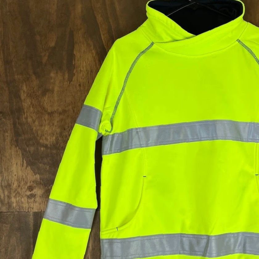 Sisley Bisley Womens Sweatshirt Neon Outdoor Workwear Long Sleeve Cowl Neck Stretch S Yellow Size S / US 4 / IT 40 - 4 Thumbnail