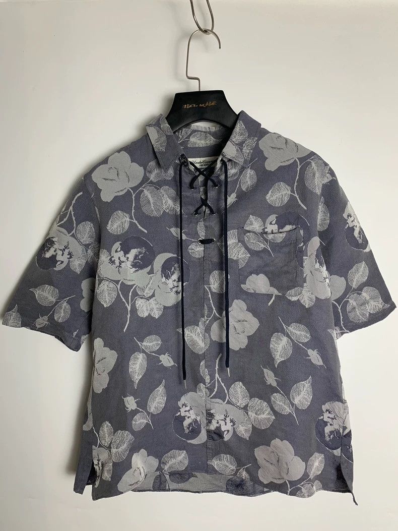 Undercover undercover 03 SS Skull Flower Lace Up Shirt | Grailed