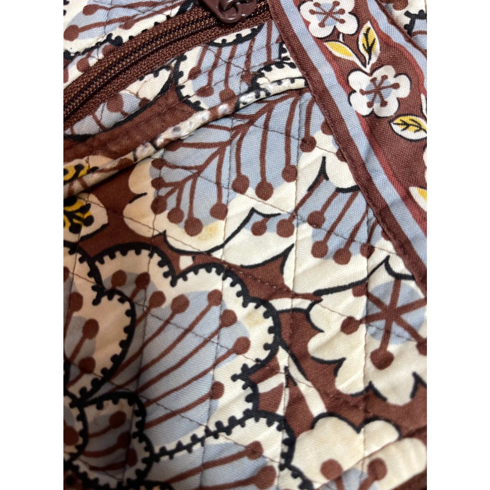 Vera Bradley Vera Bradley Purse Brown Floral Colorful Pattern Large Exterior Brown Purse Size ONE SIZE - 8 Thumbnail