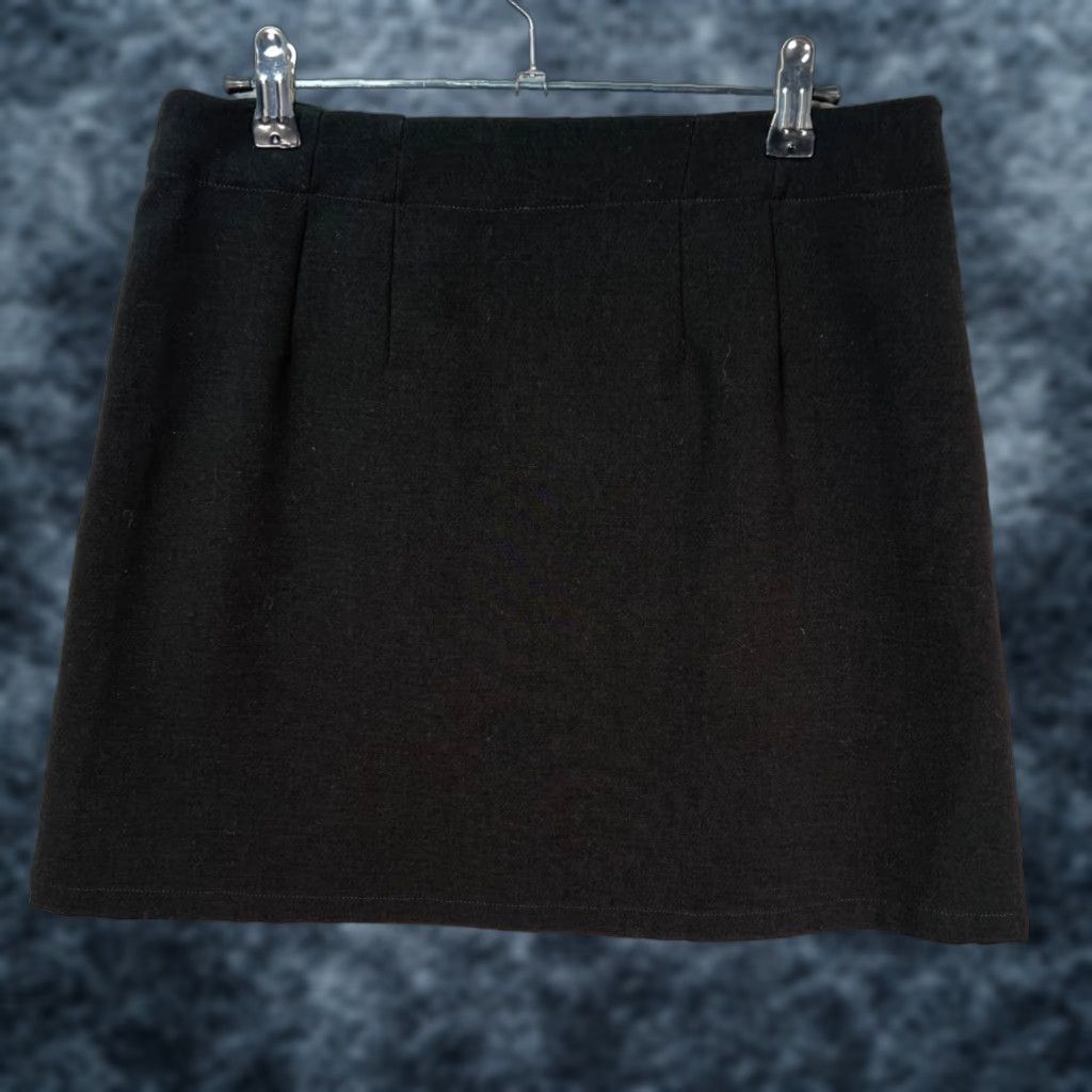 Vintage Monoprix Skirt Womens Size 38 Black A Line Wrap Short Mini Button Closure 38 Womens Menoprix? Size 26" / US 2 / IT 38 - 1 Thumbnail