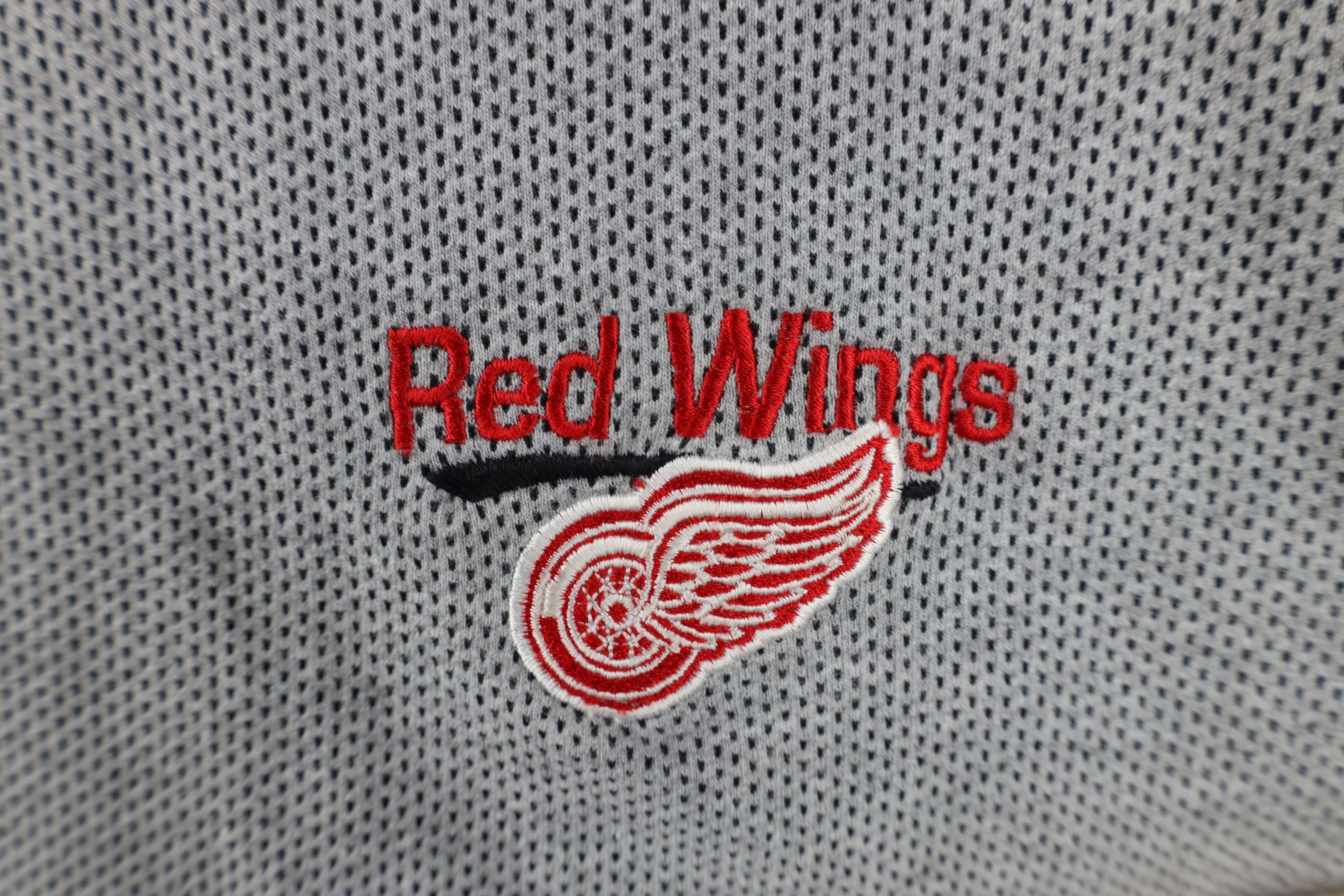 Vintage Vintage 90s Y2K Detroit Red Wings Hockey Knit T-Shirt Gray Size US M / EU 48-50 / 2 - 4 Thumbnail
