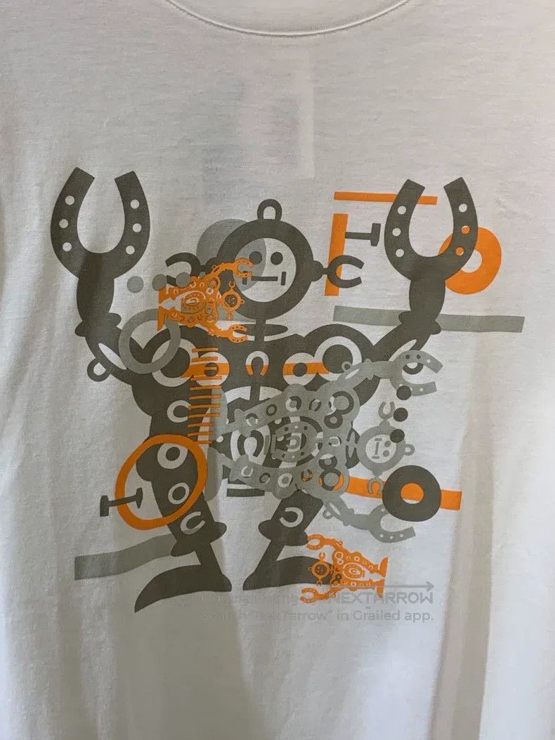 Hermes Hermes White T-Shirt with Printed Pattern Size XL / US 12-14 / IT 48-50 - 4 Thumbnail