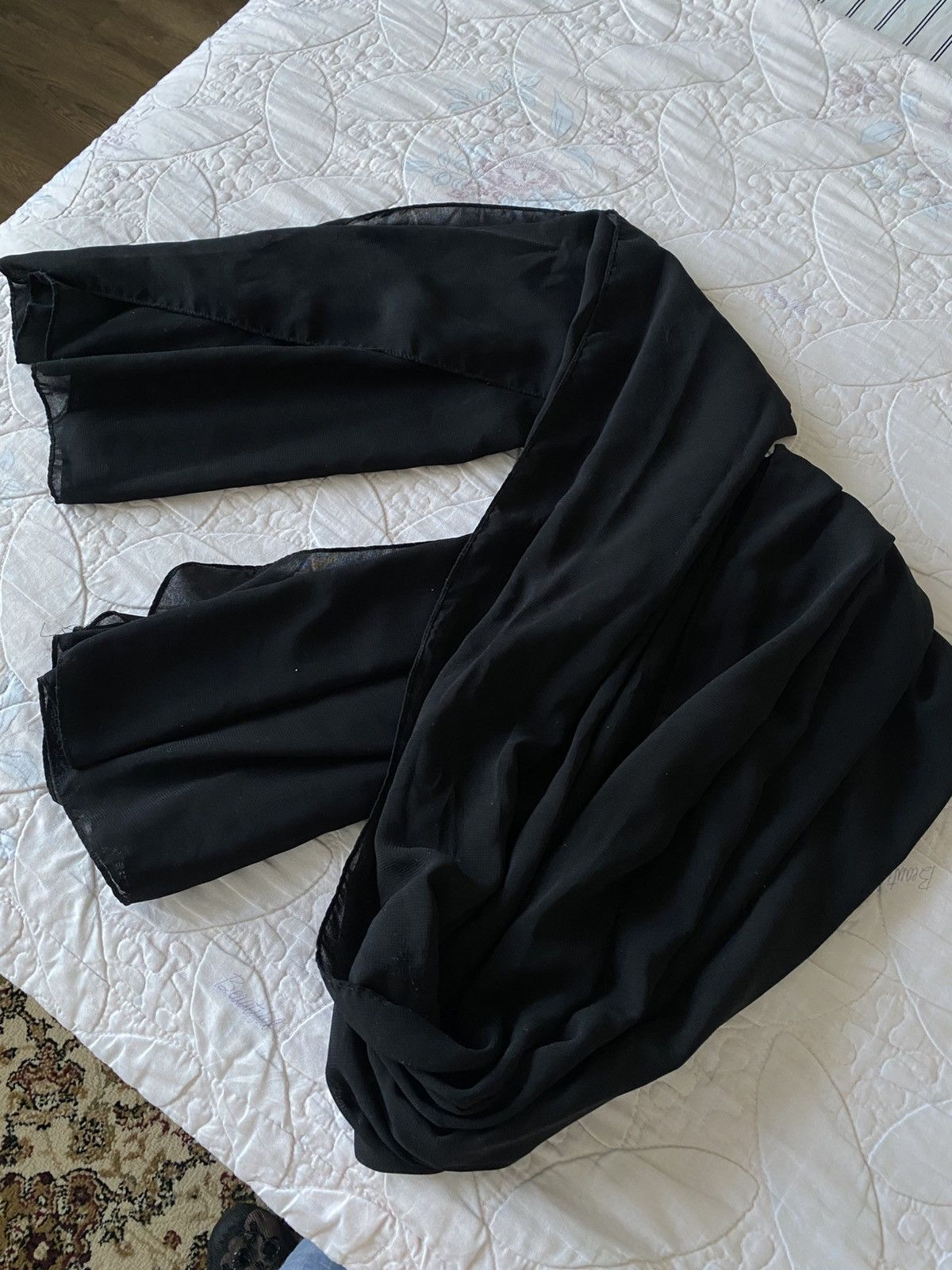 Other Premium Large Sz Chiffon Rectangle Hijab In Black For Women Size ONE SIZE - 3 Thumbnail