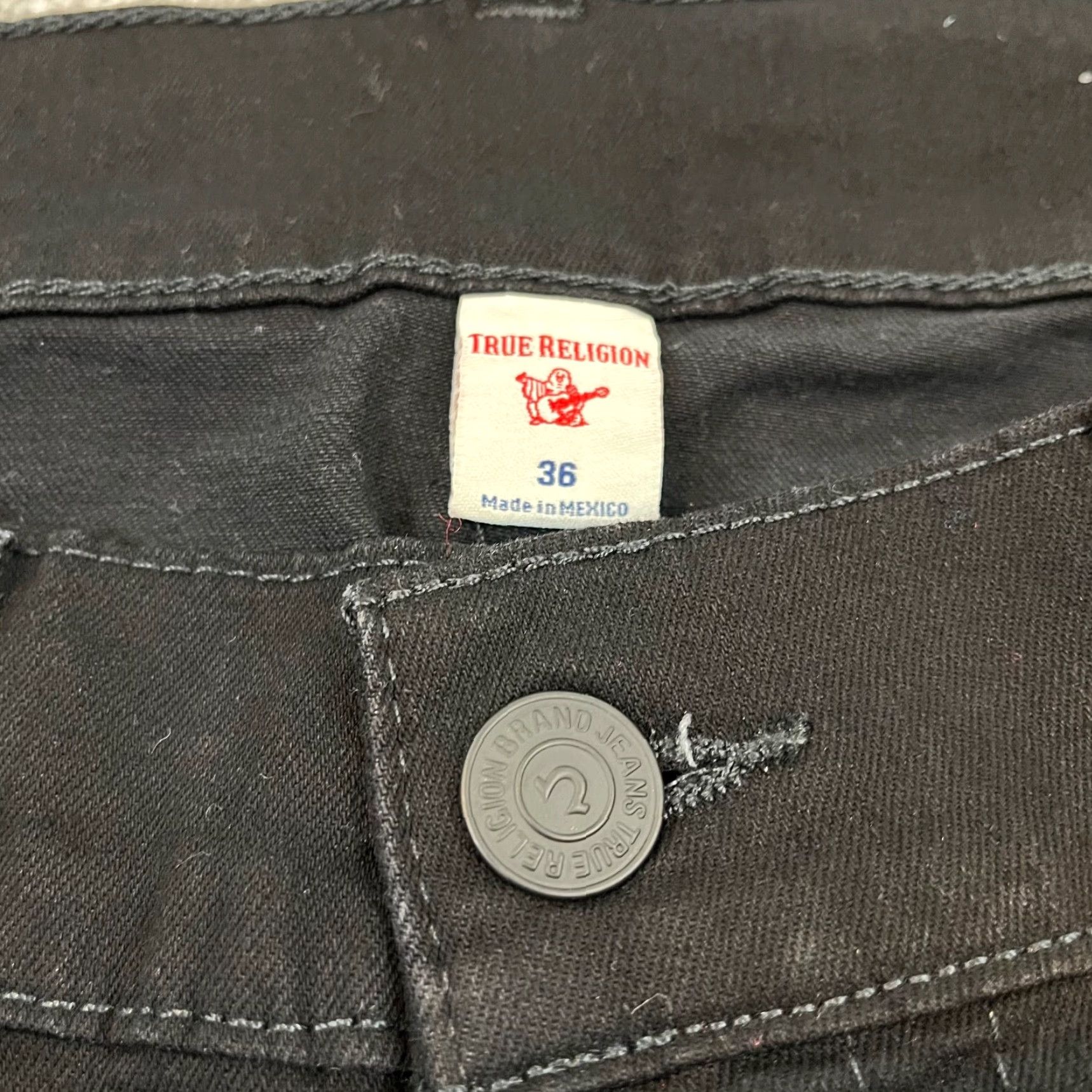 True Religion TRUE RELIGION Jeans Mens 36x32 Black Rocco Relaxed 5-Pocket Skinny Denim Pants Size US 36 / EU 52 - 3 Thumbnail