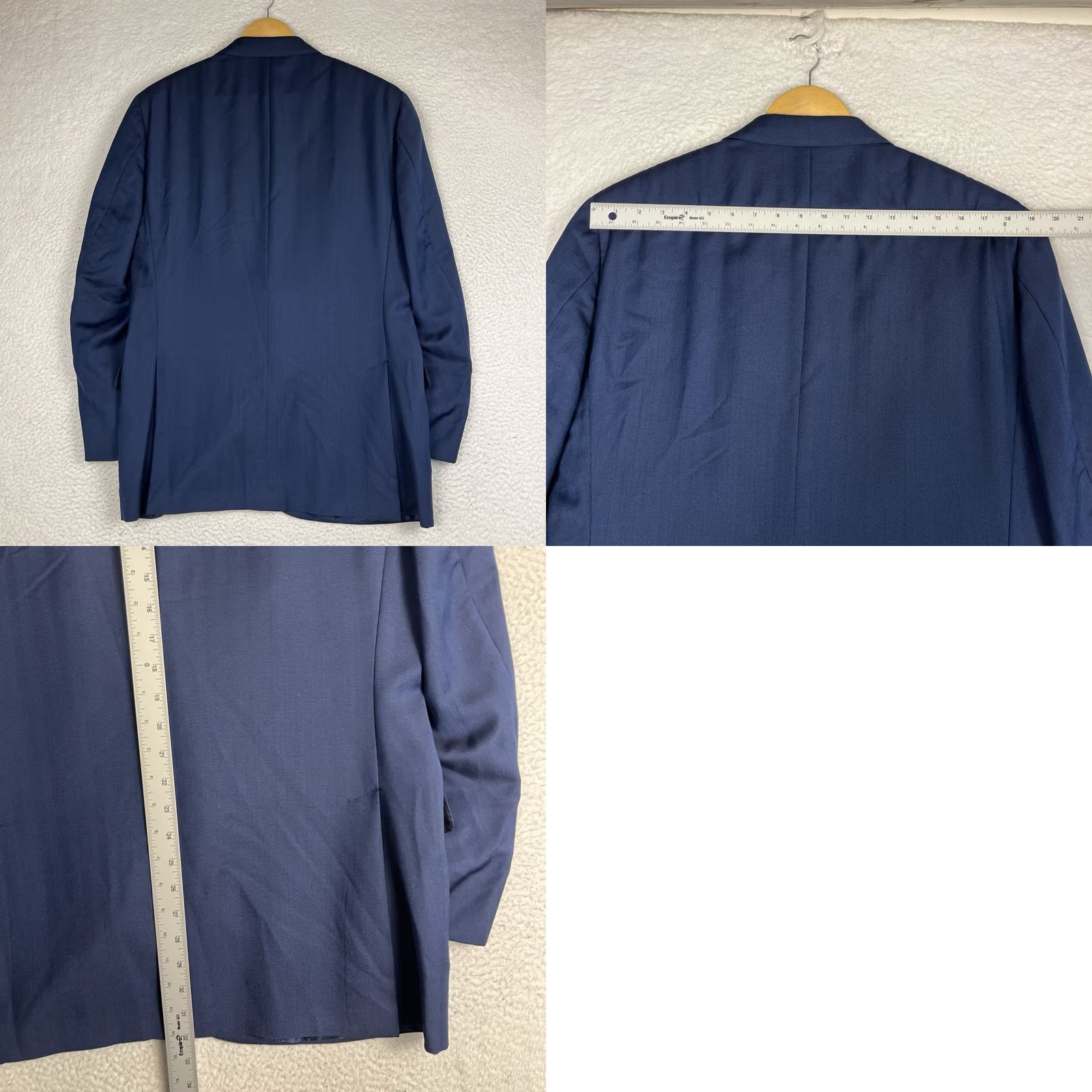 Ermenegildo Zegna Ermenegildo Zegna Jacket Mens 46 Blue Silk Wool Herringbone Blazer Sport Coat Size 46R - 8 Thumbnail
