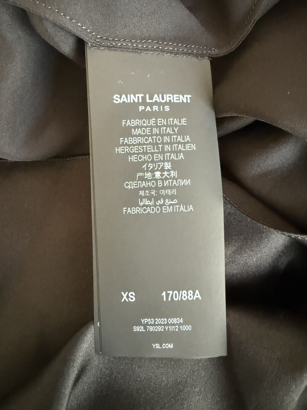 Saint Laurent Paris SS24 Saint Laurent Lavalliere-Neck Top in Silk Satin Size US XS / EU 42 / 0 - 24 Thumbnail