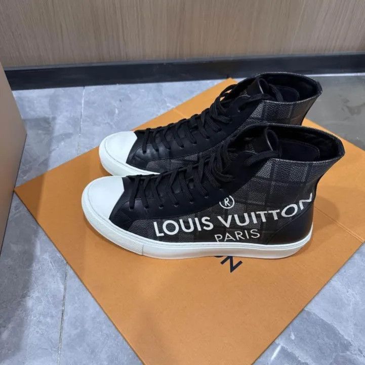 Louis Vuitton Louis Vuitton Black High-Top Fashion Sneakers -2508 Size US 7.5 / EU 40-41 - 1 Thumbnail
