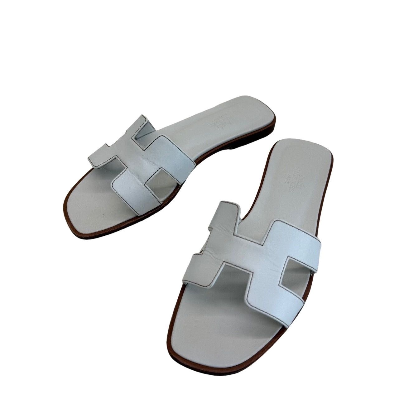 Hermes Hermès White Leather Oran Sandals Size 37.5 Size US 7.5 / IT 37.5 - 1 Thumbnail