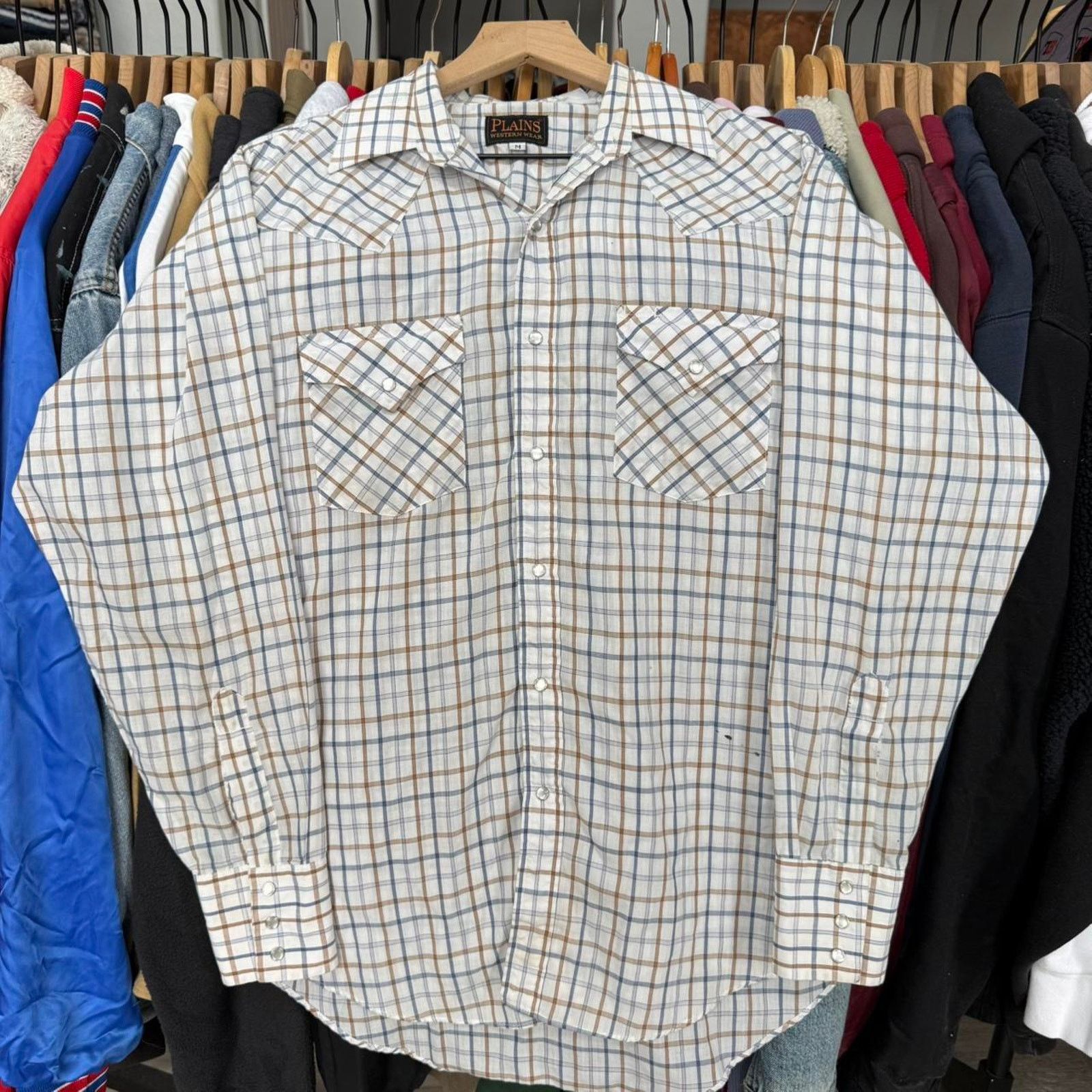 Other Vintage 90s Plains Western Wear Pearl Snap Button Down Shirt Size US M / EU 48-50 / 2 - 2 Thumbnail
