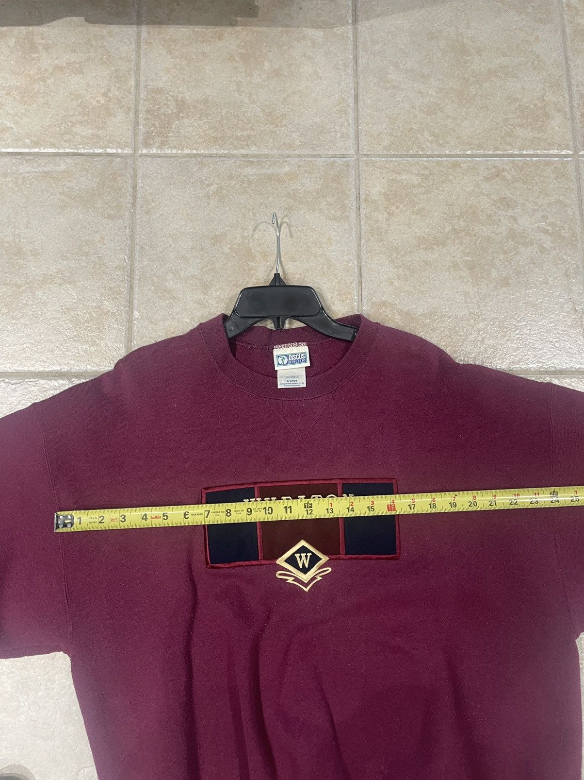 Other Vintage 1980-90s Discus Athletic Maroon Wheaton Sweatshirt Size US XL / EU 56 / 4 - 7 Thumbnail