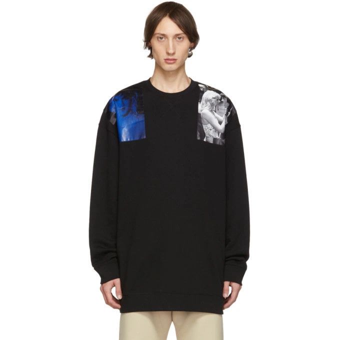 Raf Simons o1y0325 Logo Crewneck Sweater in Black Size US L / EU 52-54 / 3 - 1 Thumbnail