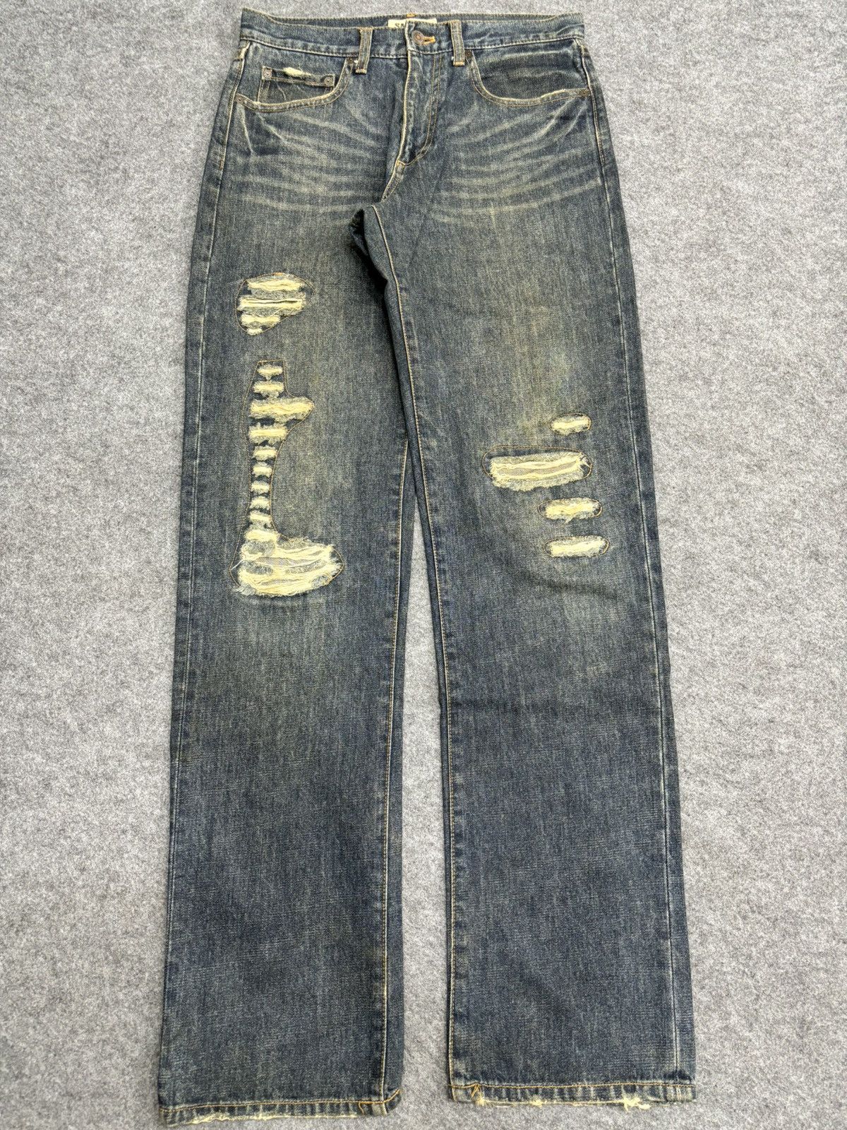 Designer SMITH's Distressed Rip&Repair Rare Sick Dope Denim F552 Size US 30 / EU 46 - 25 Thumbnail
