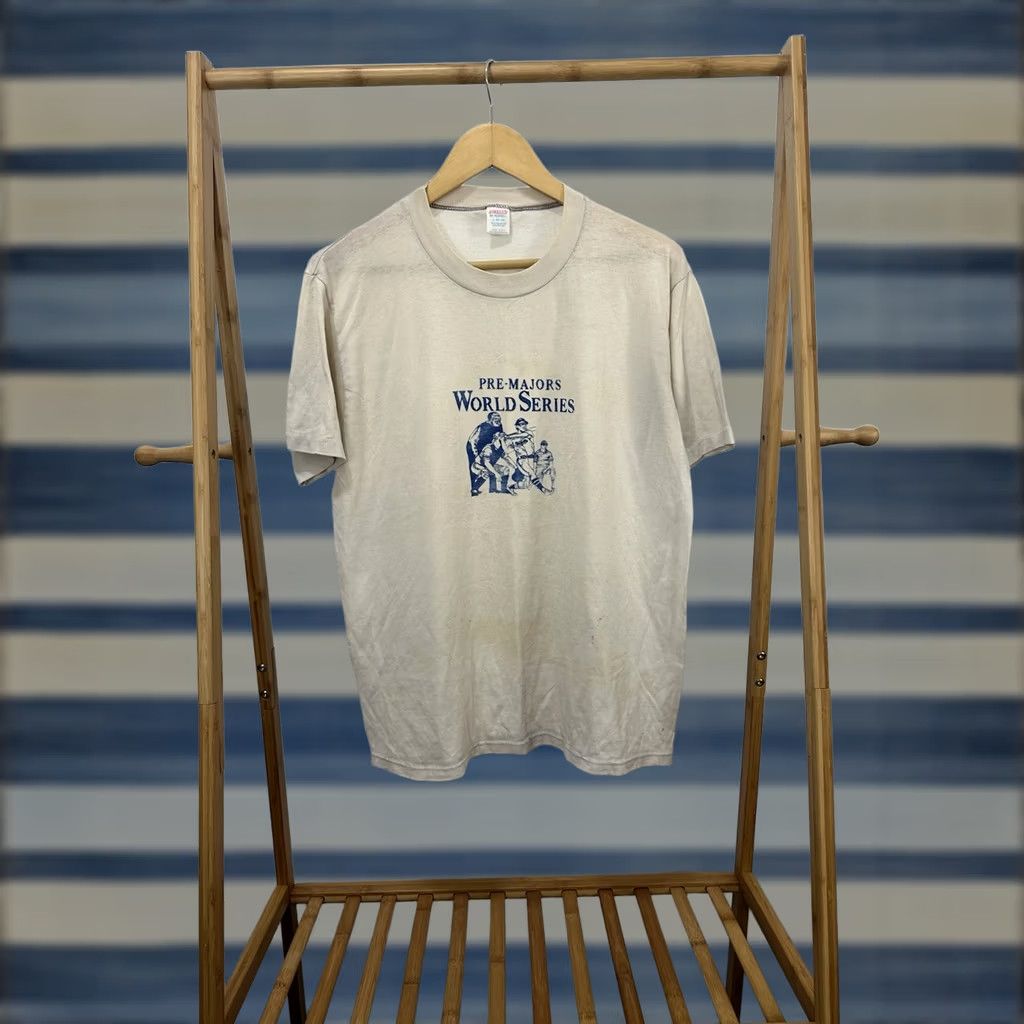 Jerzees VTG 80s Pre-Majors World Series Baseball Paper Thin Worn Burnout T-Shirt L Nike Shirt Mens Crewneck Crewneck? Size US L / EU 52-54 / 3 - 1 Thumbnail