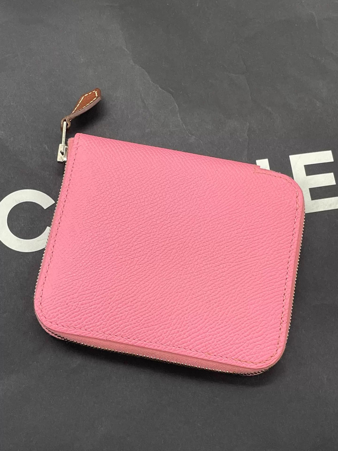 Hermes Hermes Pink Silkin Y Stamp Card Wallet Size ONE SIZE - 1 Thumbnail