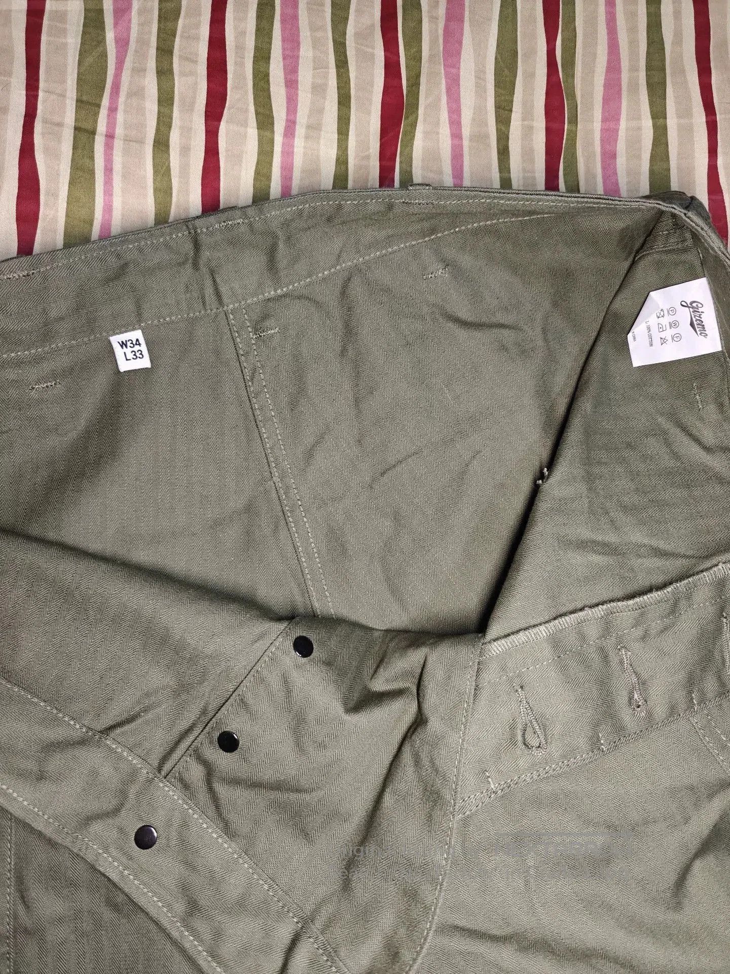 Gimo's Army P43 Herringbone Cargo Pants. Size US 34 / EU 50 - 7 Thumbnail