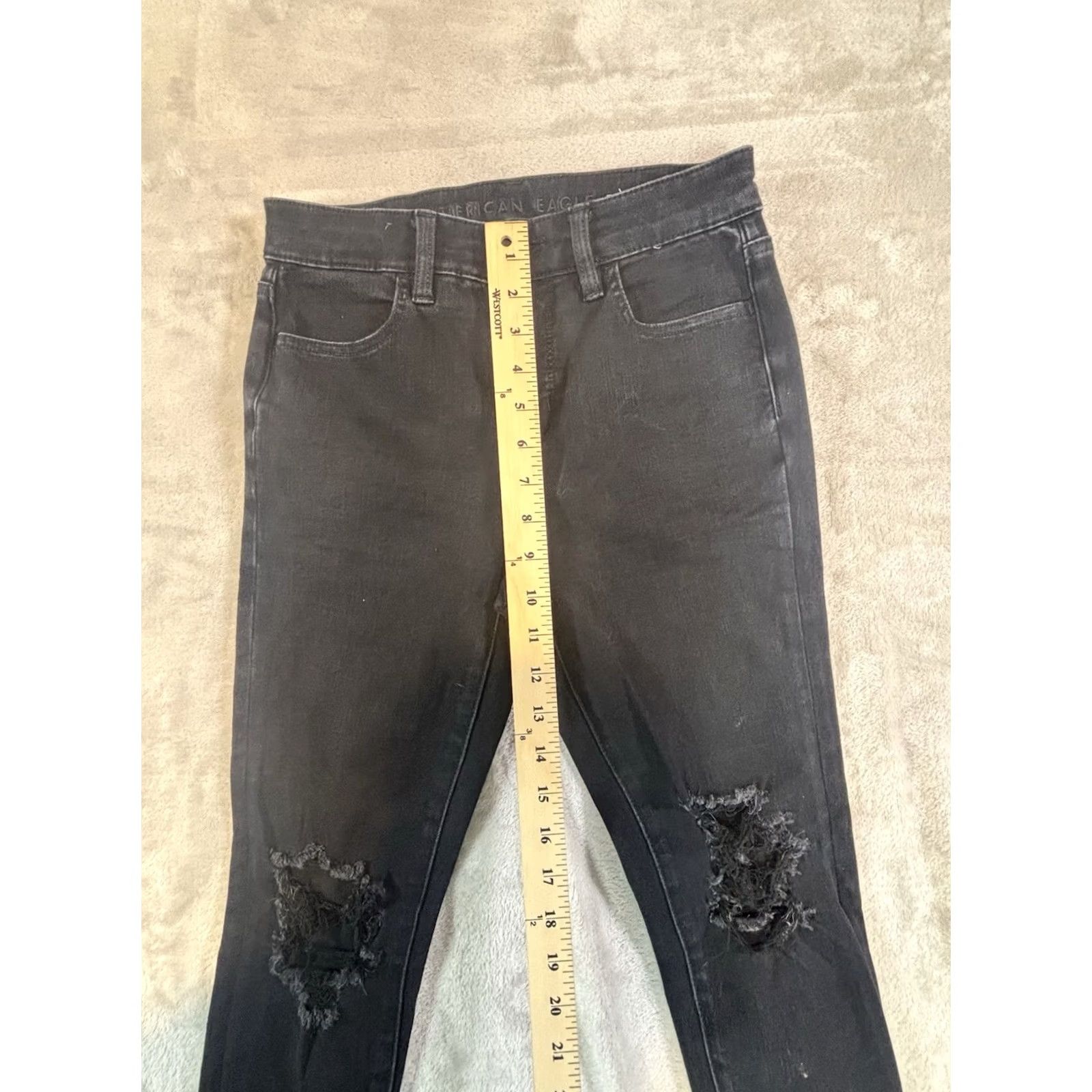 American Eagle Outfitters American Eagle Women's The Dream Jean Size 2 X-Short Black High-Rise Jegging Jeans Slim Denim Size 26" / US 2 / IT 38 - 6 Thumbnail
