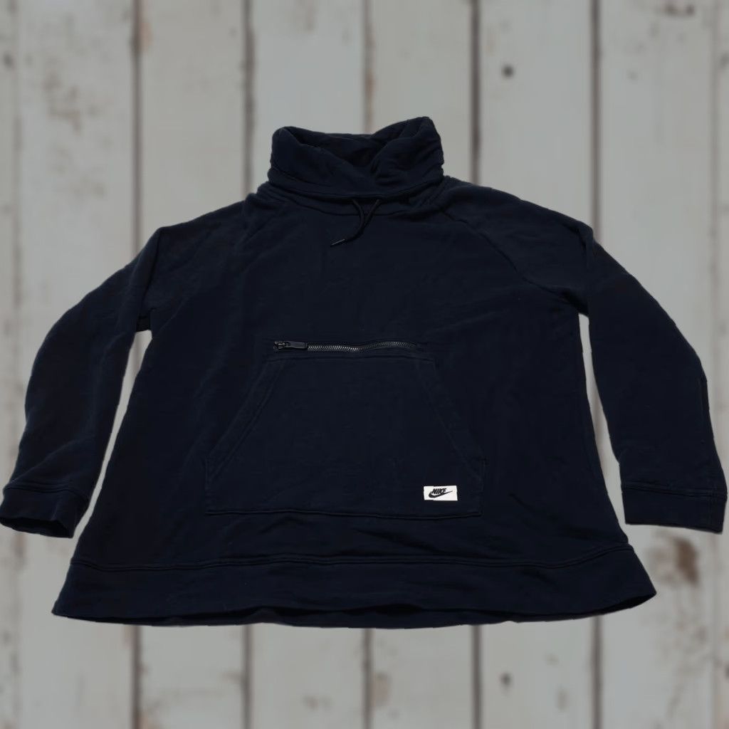 Nike VINTAGE Nike Sportswear Funnel Neck Hoodie Men’s Medeium Black Pullover Fleece Kangaroo Size US M / EU 48-50 / 2 - 1 Thumbnail