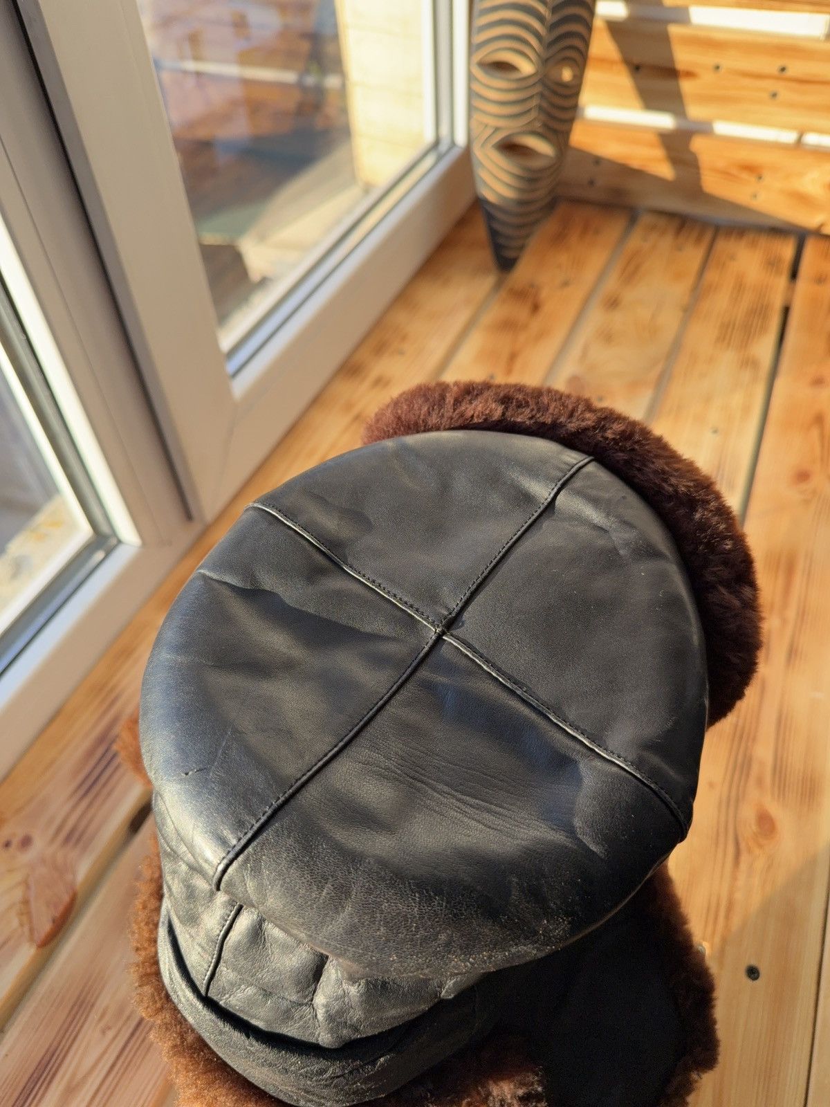 Vintage Vntg 80s Aviator Real Leather / Fur RARE Retro Ushanka Hat Size ONE SIZE - 11 Thumbnail